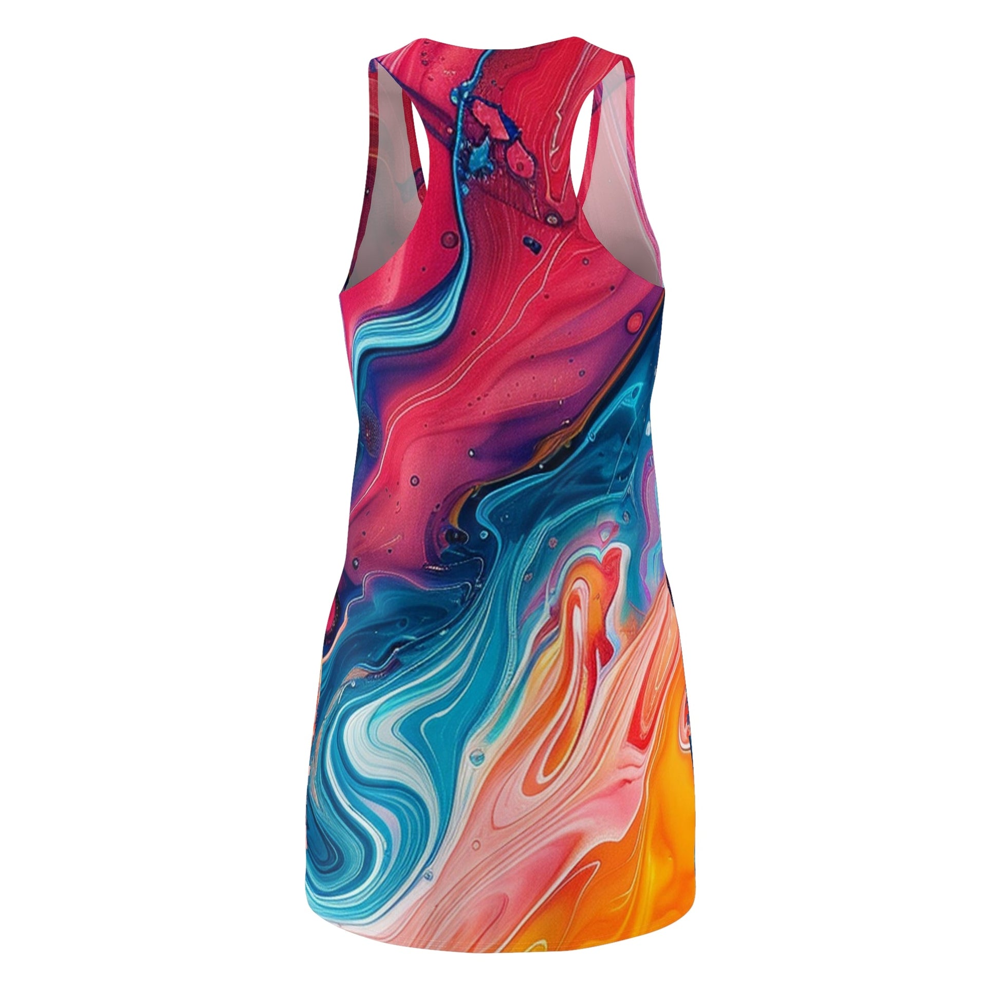Vibrant Abstract Racerback Dress, Artsulli - Art is Long, Life is Short, All Over Prints, , , , , , , 