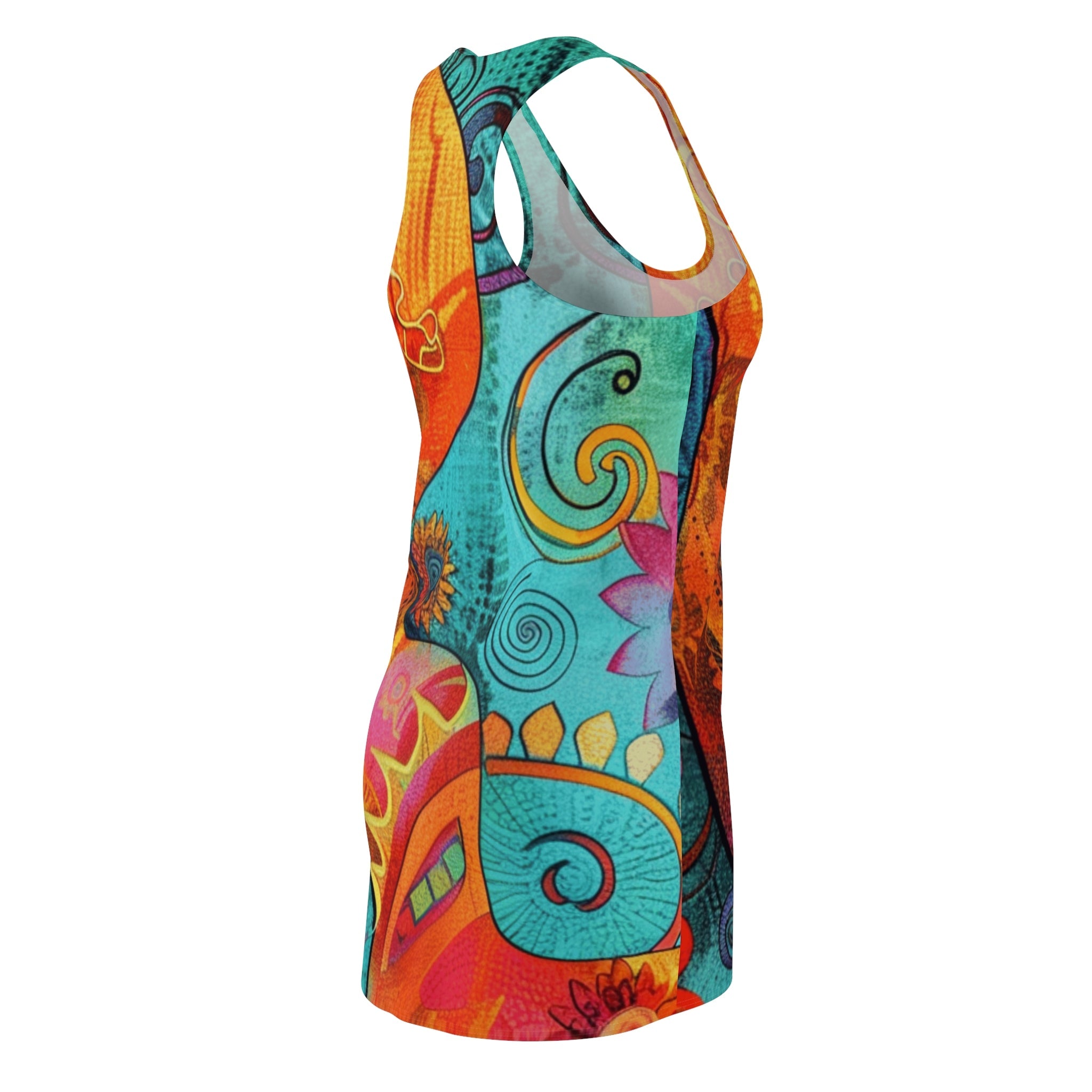 Printify Vibrant Abstract Racerback Dress 2025