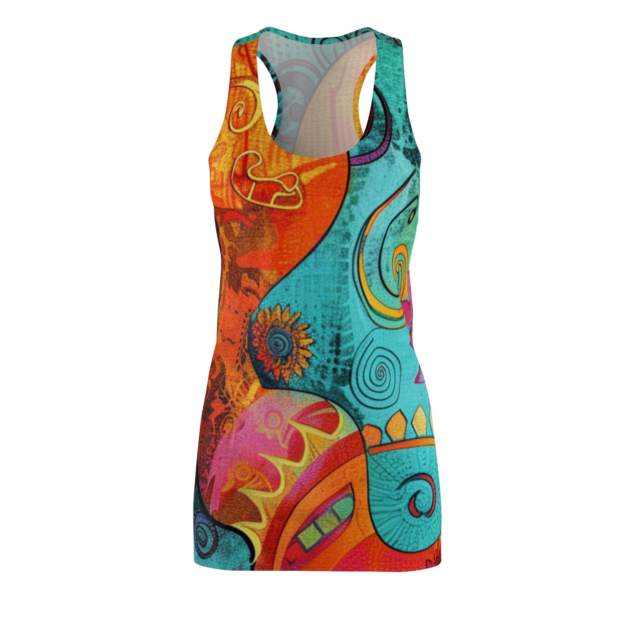 Printify Vibrant Abstract Racerback Dress 2025
