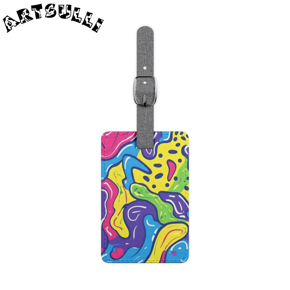 Vibrant Abstract Rectangle Luggage Tag, Artsulli - Art is Long, Life is Short, Accessories, Size, One size, Shape, Rectangle, , , 25576689564269682957