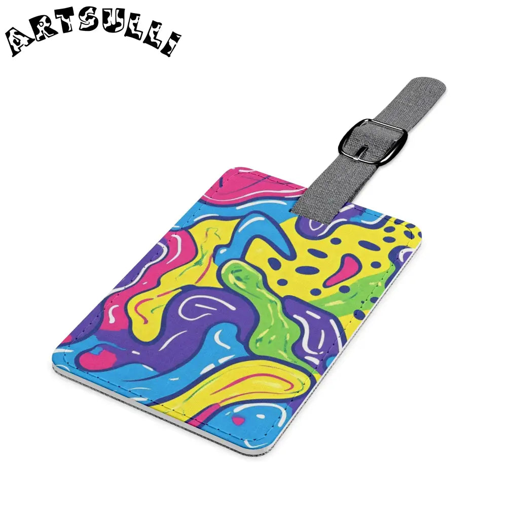 Vibrant Abstract Rectangle Luggage Tag, Artsulli - Art is Long, Life is Short, Accessories, , , , , , , 