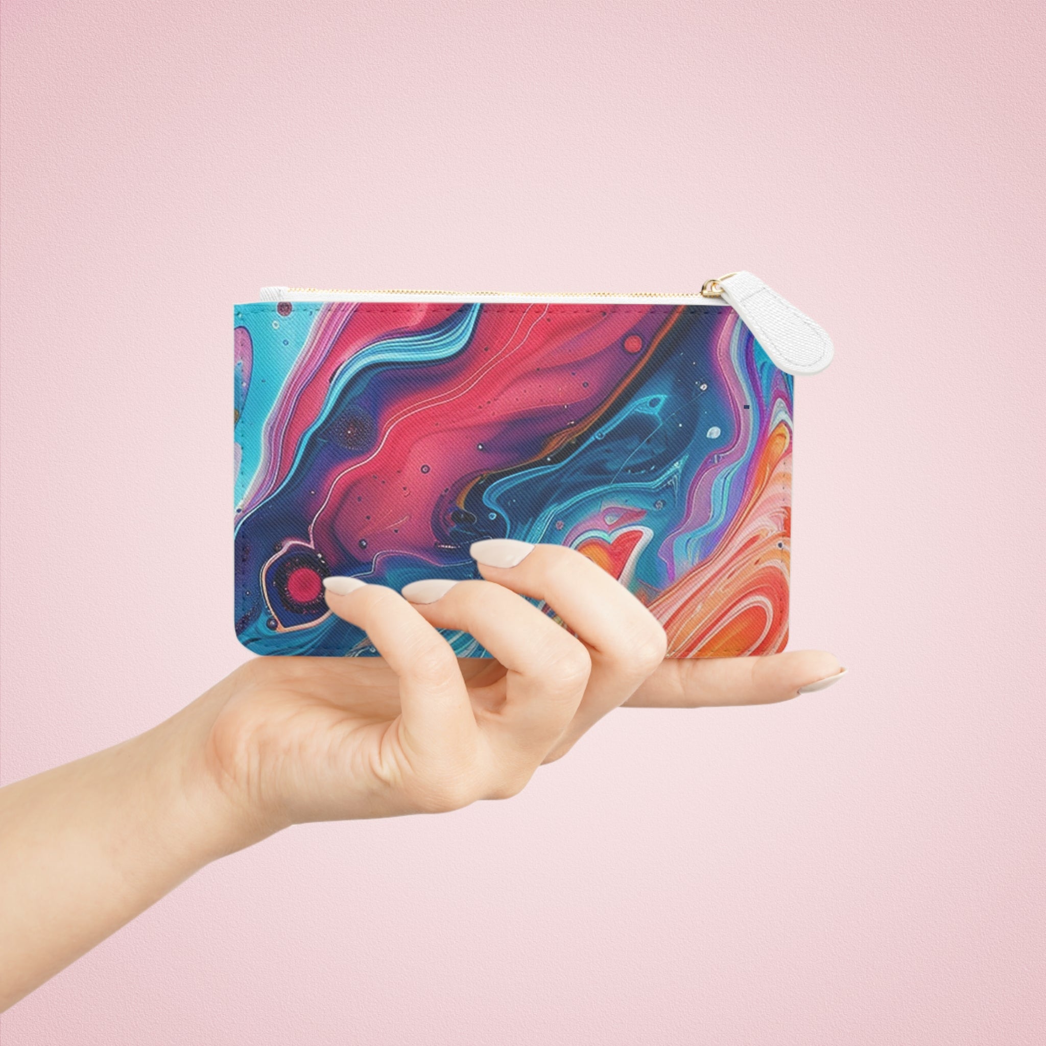 Printify Vibrant Abstract Swirl Clutch Bag 2025