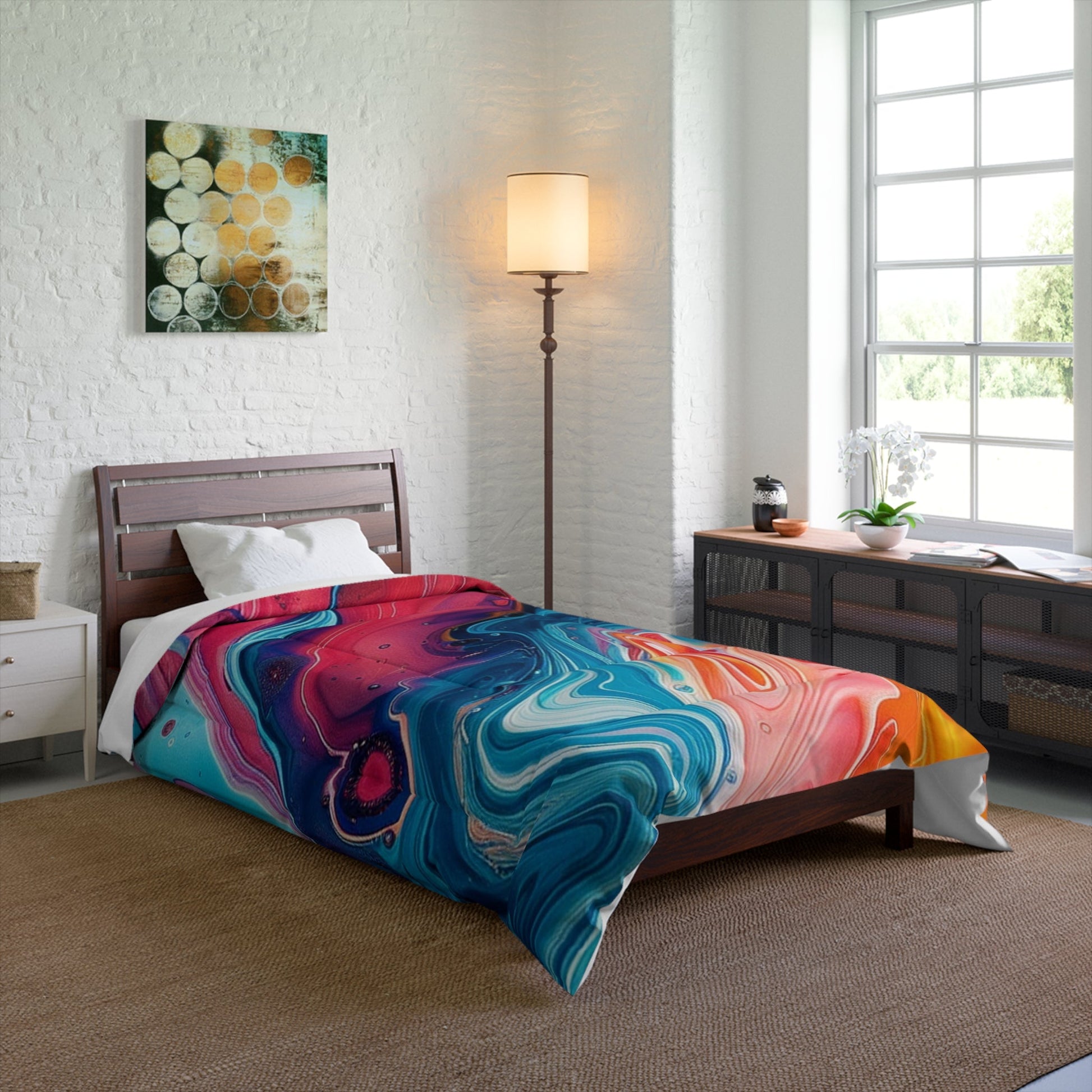 Printify Vibrant Abstract Swirl Comforter 2025
