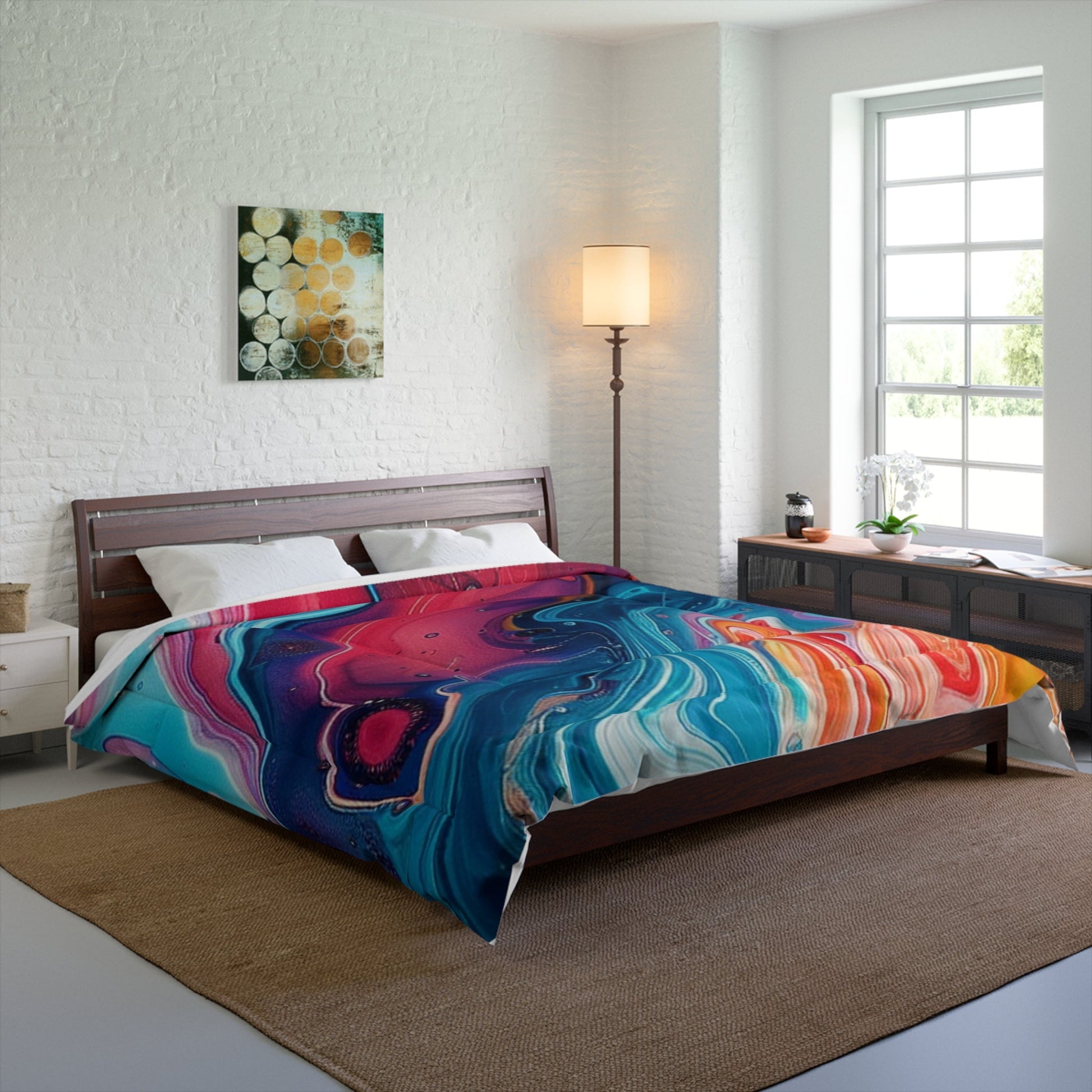 Printify Vibrant Abstract Swirl Comforter 2025