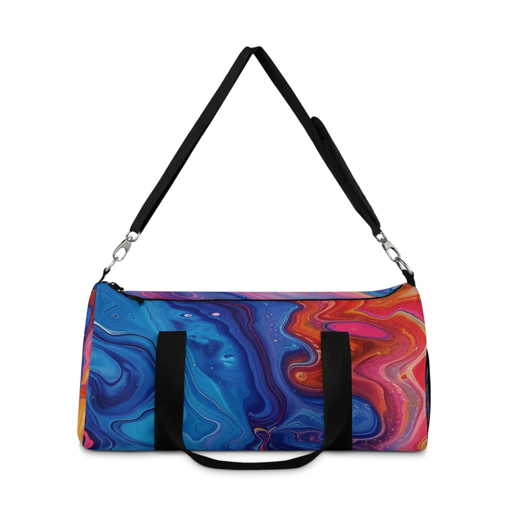 Printify Vibrant Abstract Swirl Duffel Bags 2025