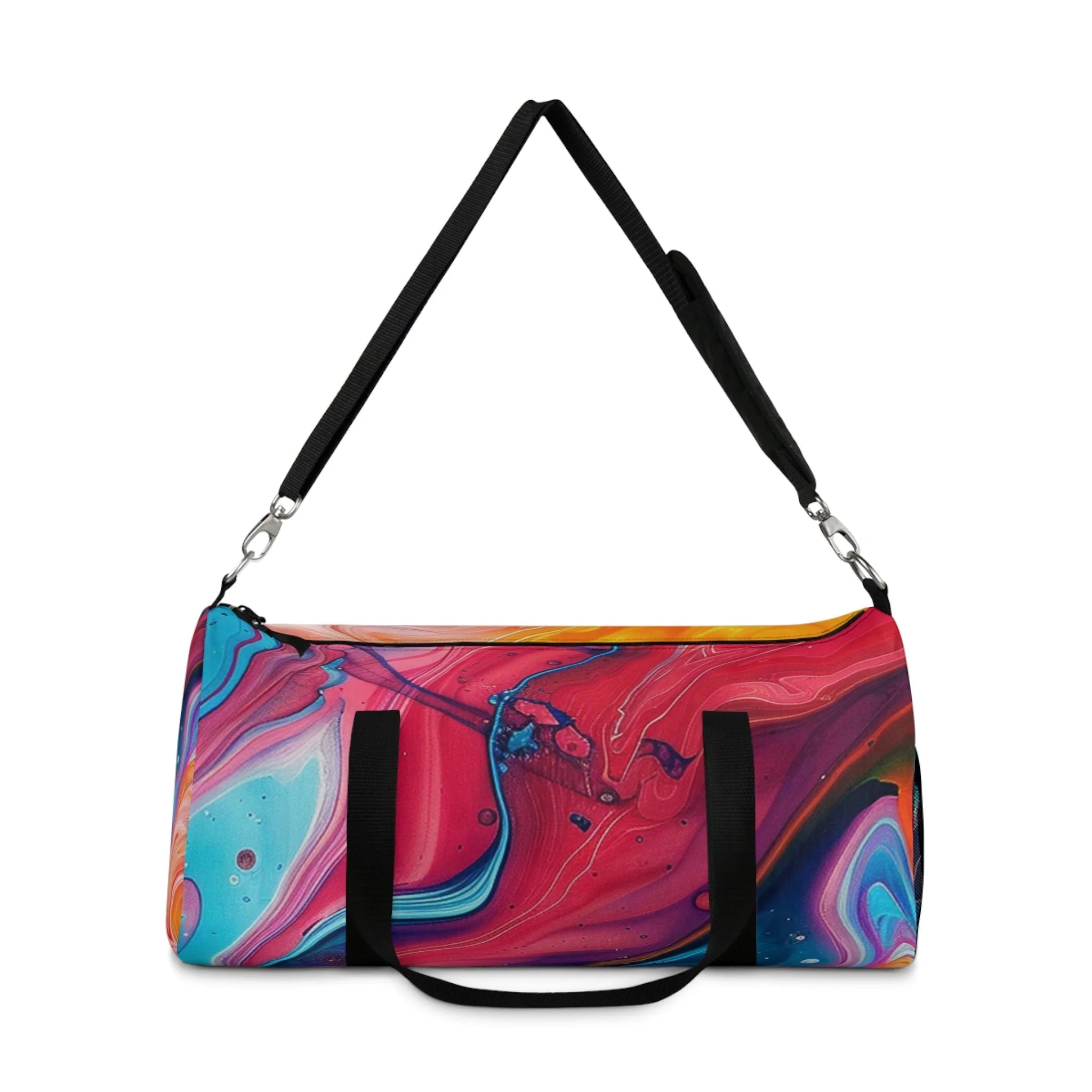 Printify Vibrant Abstract Swirl Duffel Bags 2025