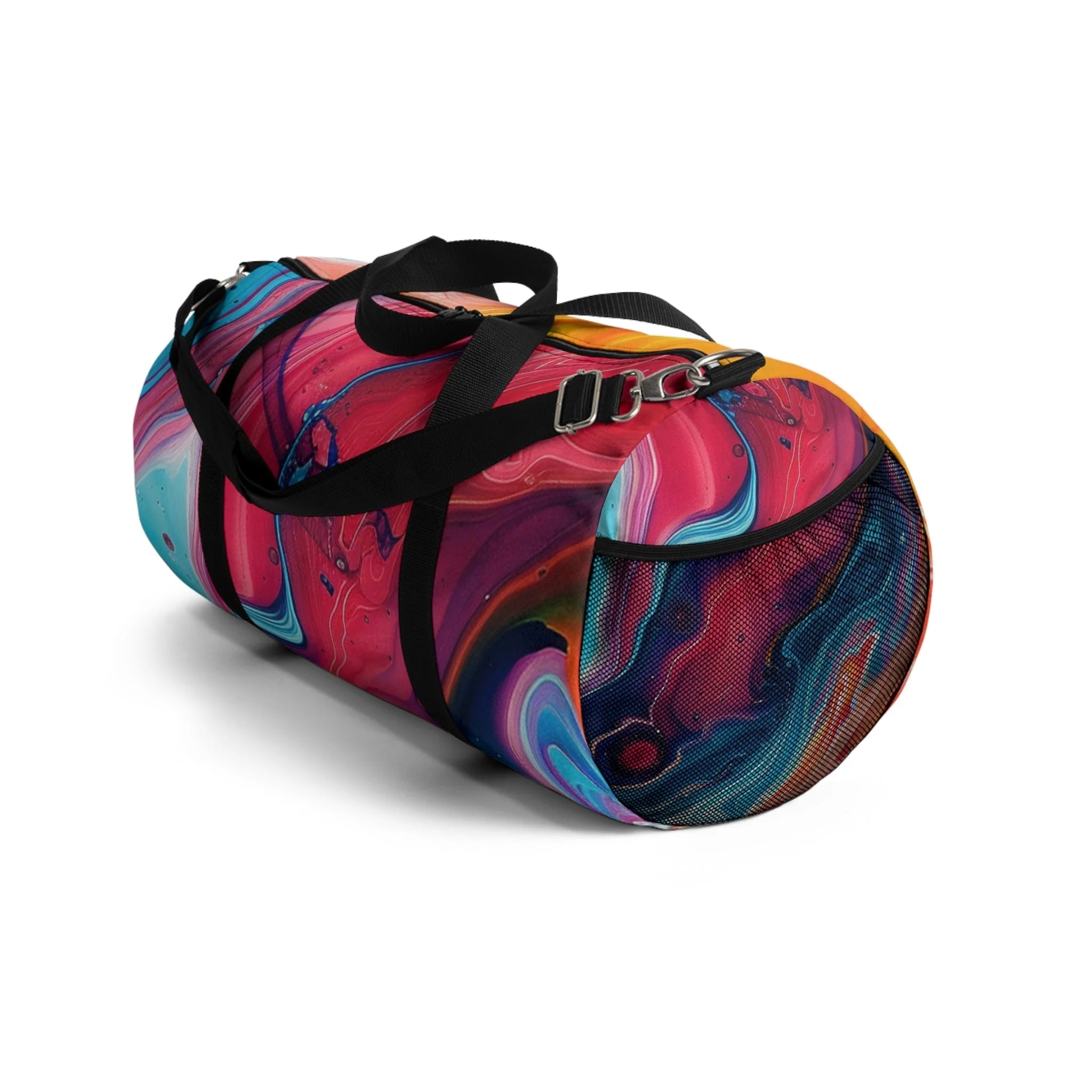 Printify Vibrant Abstract Swirl Duffel Bags 2025