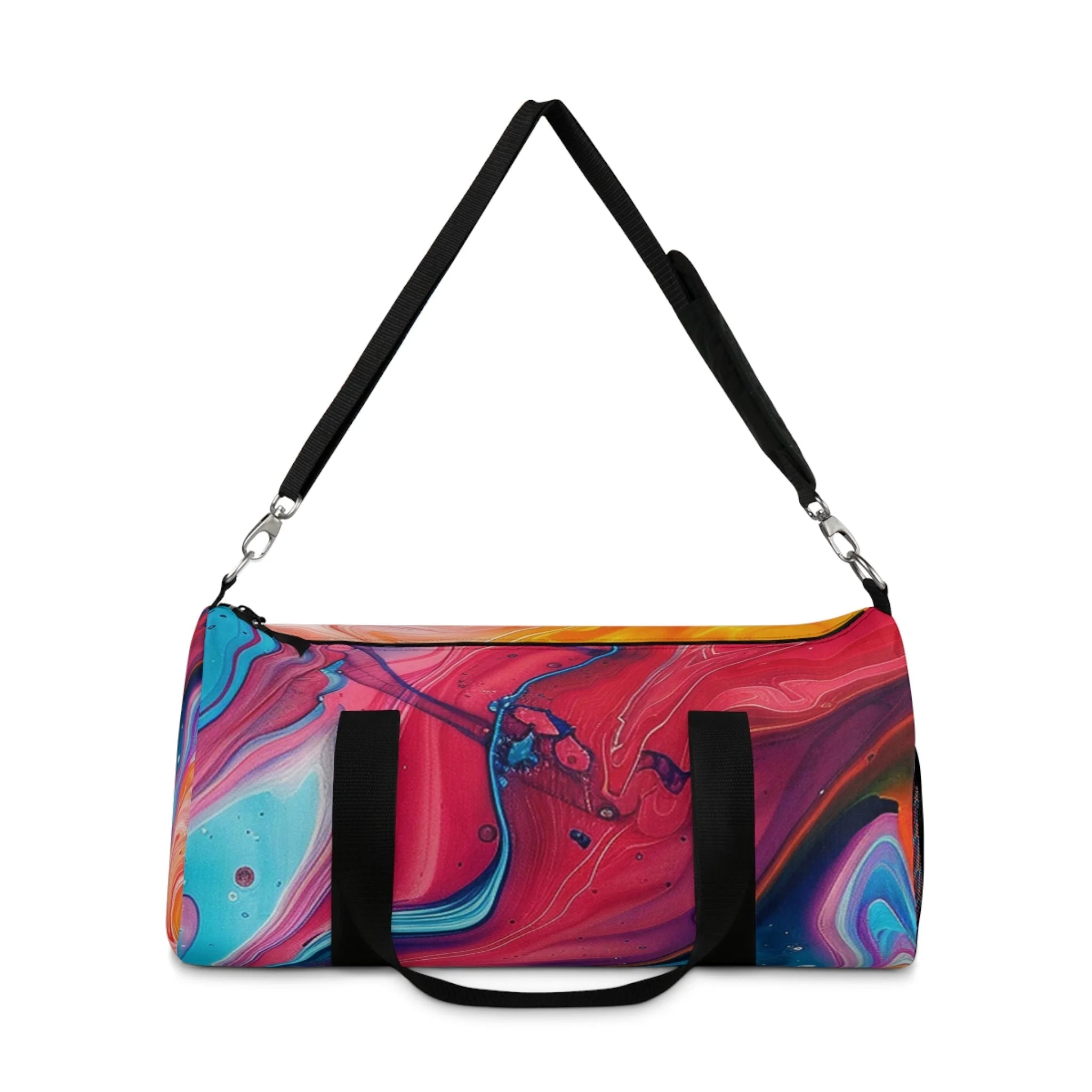 Printify Vibrant Abstract Swirl Duffel Bags 2025