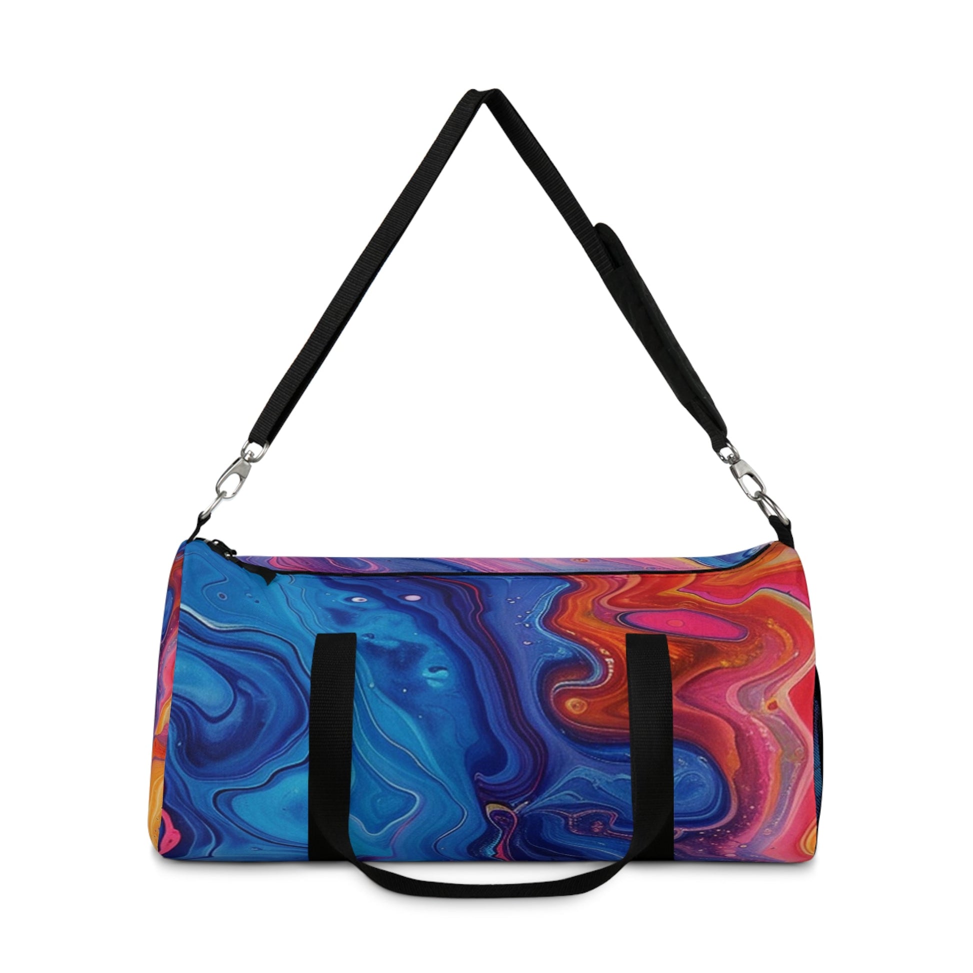 Printify Vibrant Abstract Swirl Duffel Bags 2025