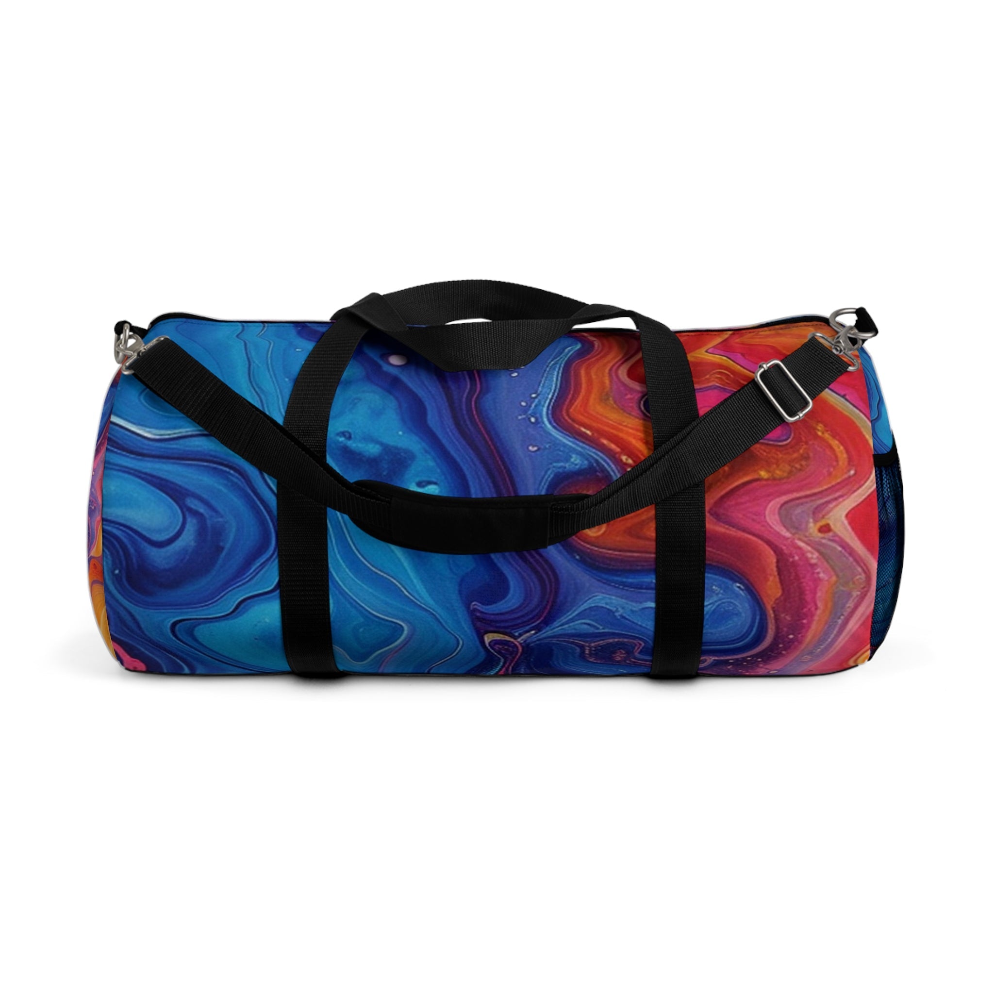 Printify Vibrant Abstract Swirl Duffel Bags 2025