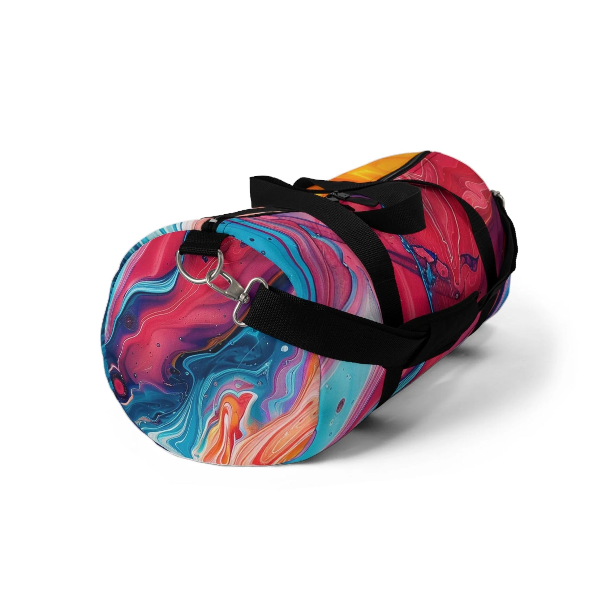 Printify Vibrant Abstract Swirl Duffel Bags 2025