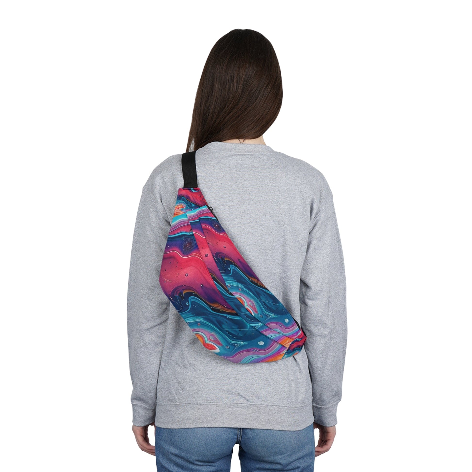 Vibrant Abstract Swirl Fanny Pack, Artsulli - Art is Long, Life is Short, Bags, , , , , , , 