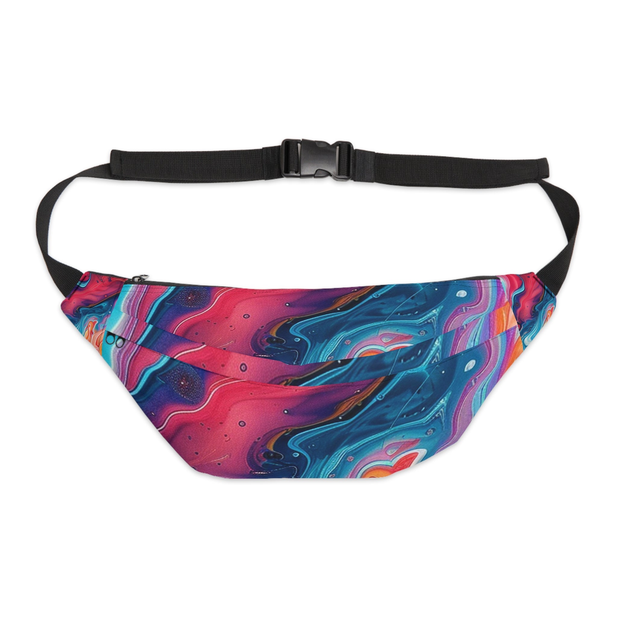 Vibrant Abstract Swirl Fanny Pack, Artsulli - Art is Long, Life is Short, Bags, Size, 8" × 9" × 4'', , , , , 32989161376042217455