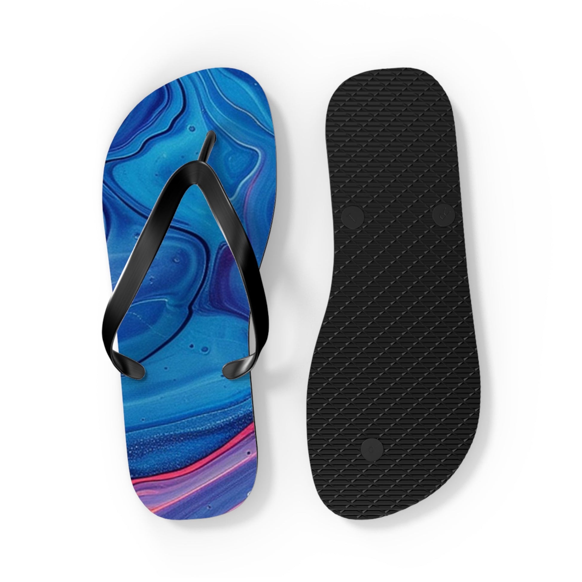 Vibrant Abstract Swirl Flip Flops, Artsulli - Art is Long, Life is Short, Shoes, , , , , , , 