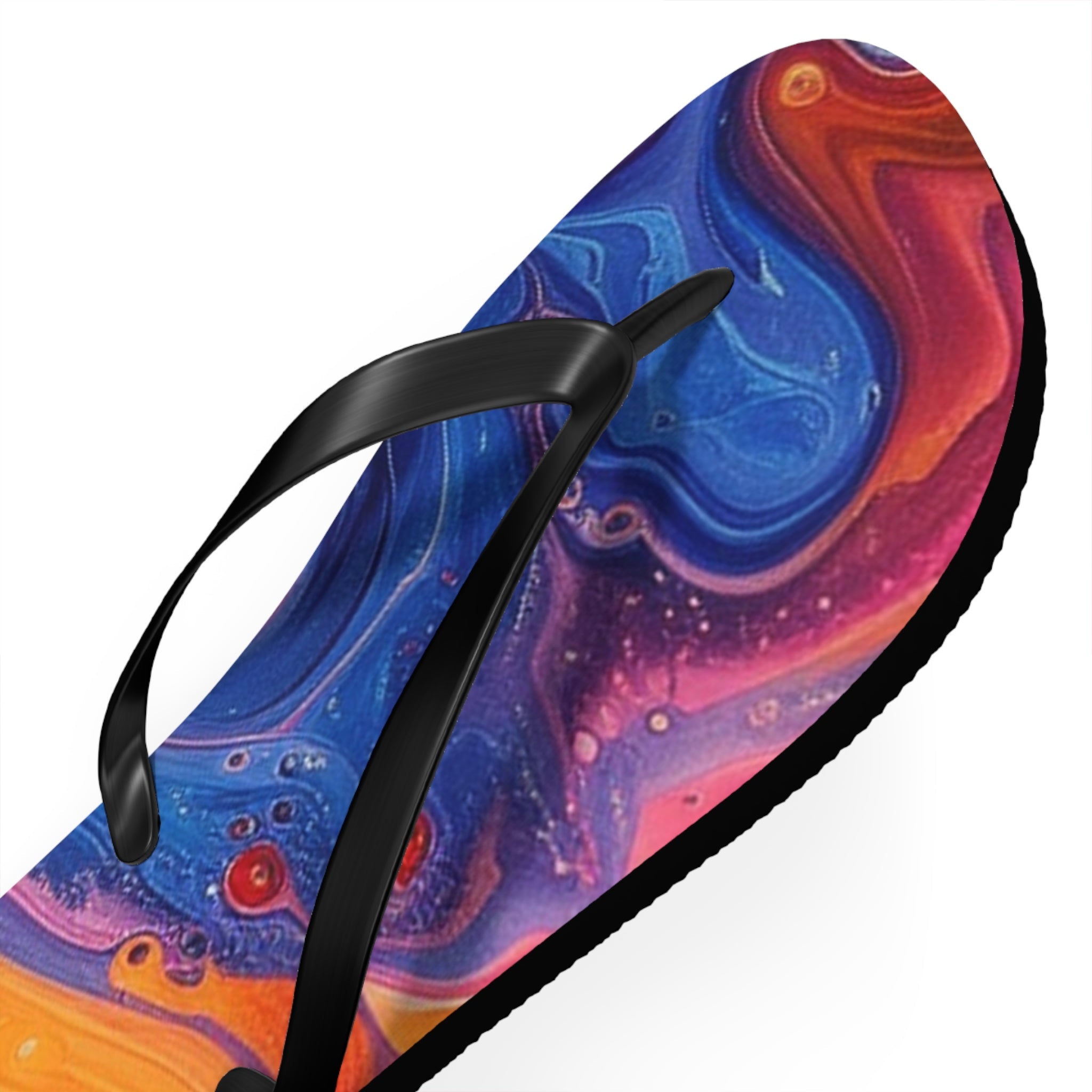 Vibrant Abstract Swirl Flip Flops, Artsulli - Art is Long, Life is Short, Shoes, , , , , , , 