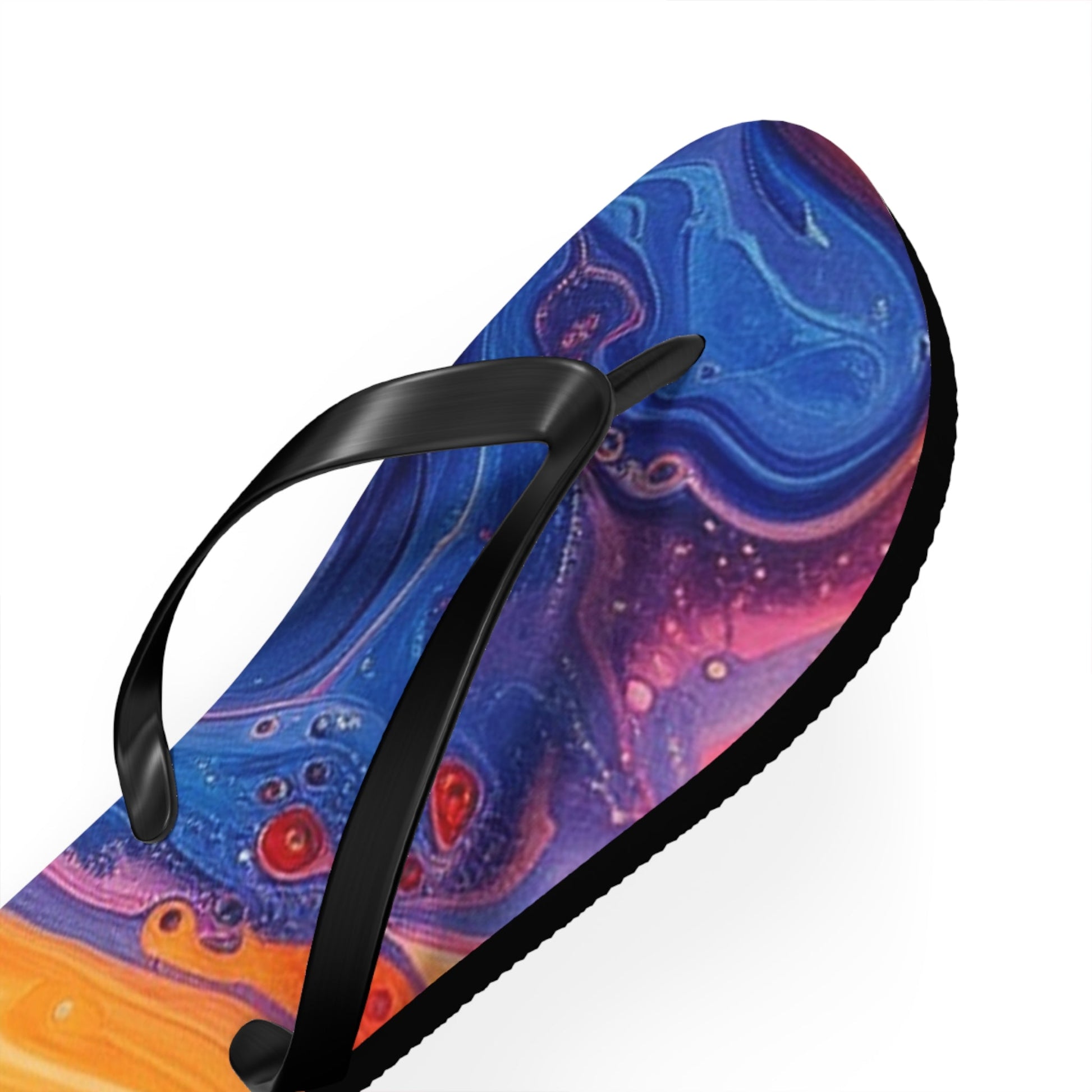 Vibrant Abstract Swirl Flip Flops, Artsulli - Art is Long, Life is Short, Shoes, , , , , , , 