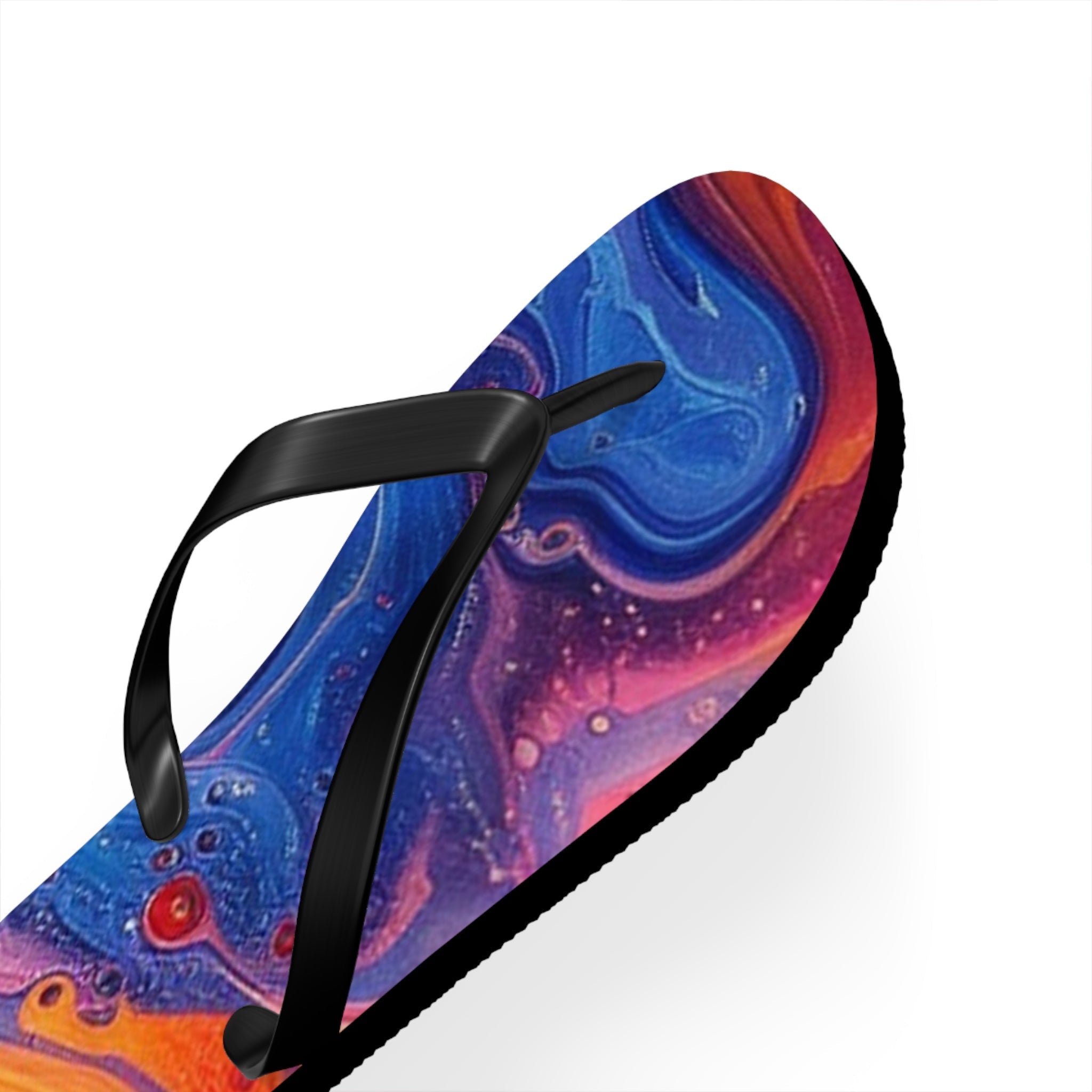 Vibrant Abstract Swirl Flip Flops, Artsulli - Art is Long, Life is Short, Shoes, , , , , , , 