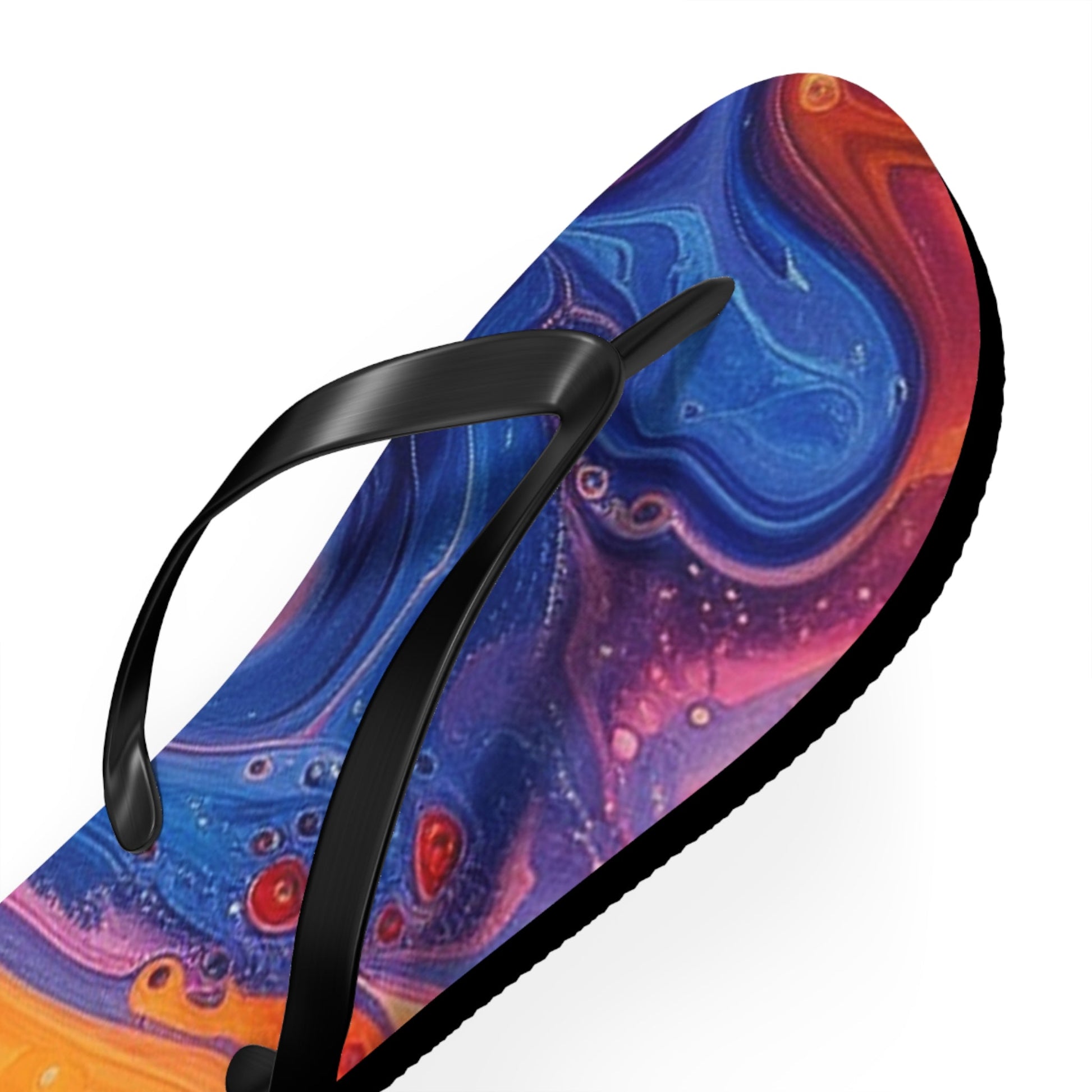 Vibrant Abstract Swirl Flip Flops, Artsulli - Art is Long, Life is Short, Shoes, , , , , , , 