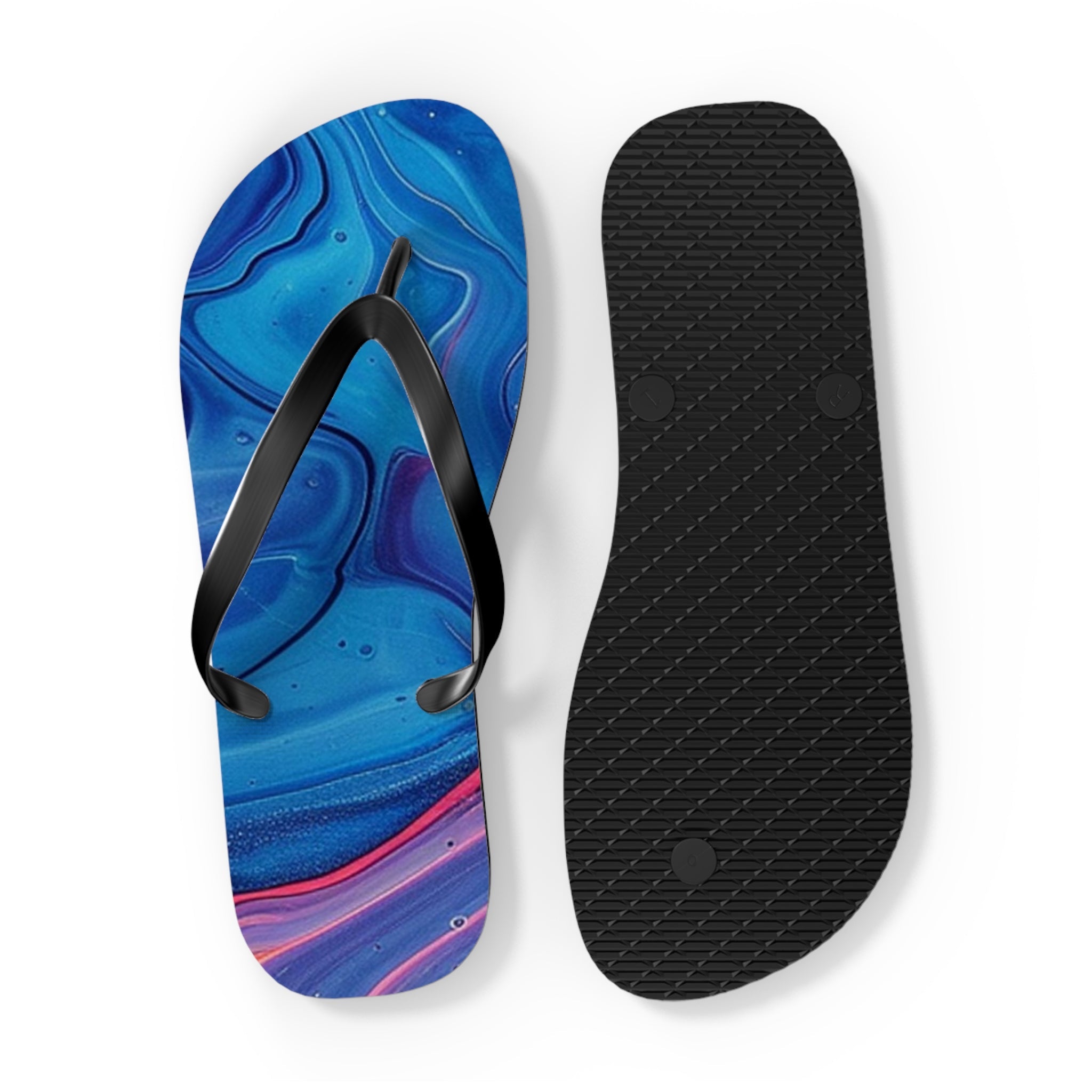 Vibrant Abstract Swirl Flip Flops, Artsulli - Art is Long, Life is Short, Shoes, , , , , , , 