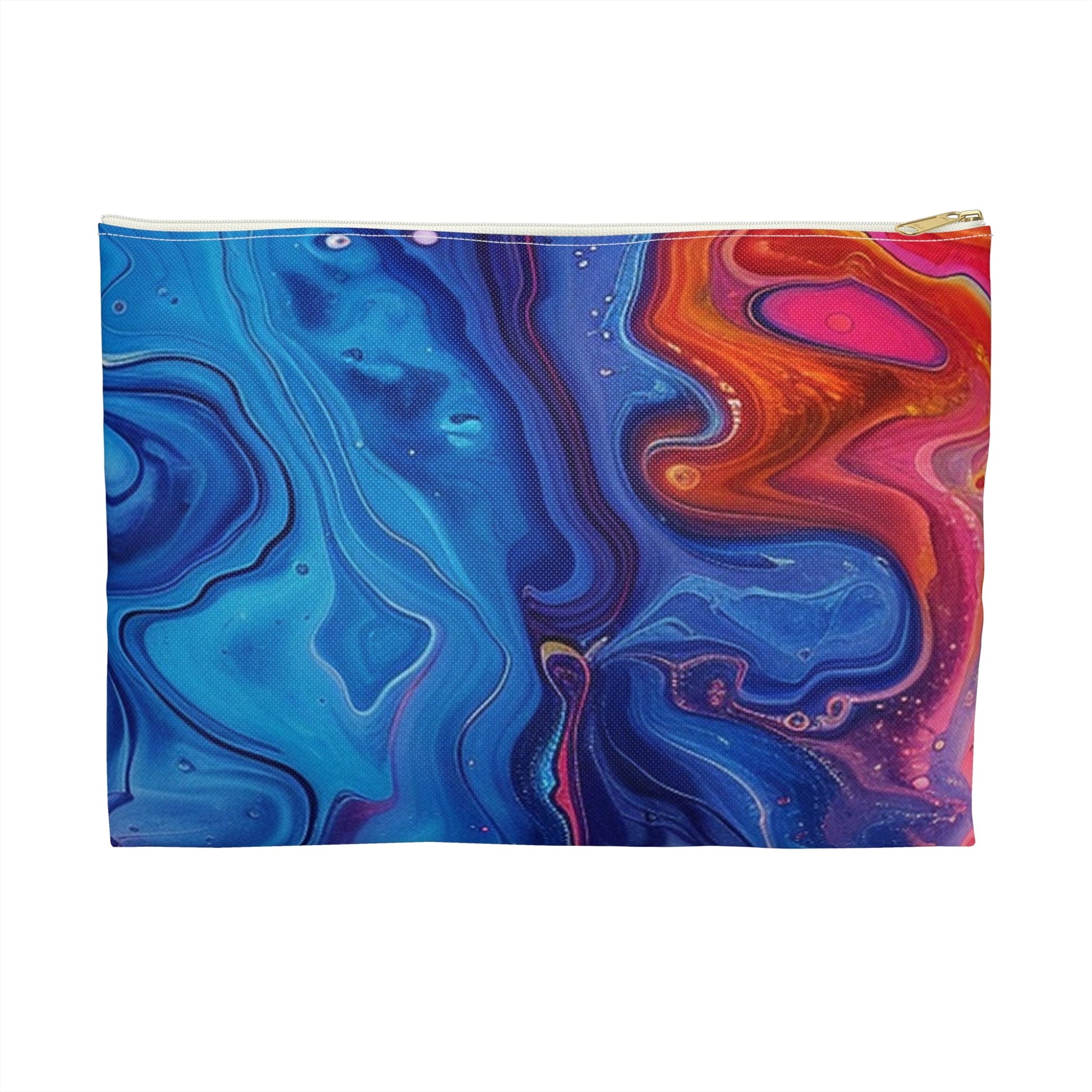 Vibrant Abstract Swirl Pouch, Artsulli - Art is Long, Life is Short, Bags, Size, Large, Color, White zipper, , , 12647495363718719437