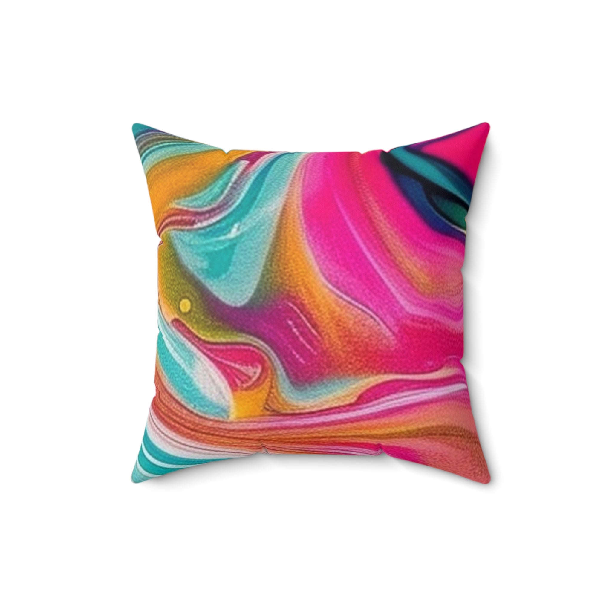 Vibrant Abstract Swirl Throw Pillow, Artsulli - Art is Long, Life is Short, Home Decor, Size, 16" × 16", , , , , 28403437115817628343