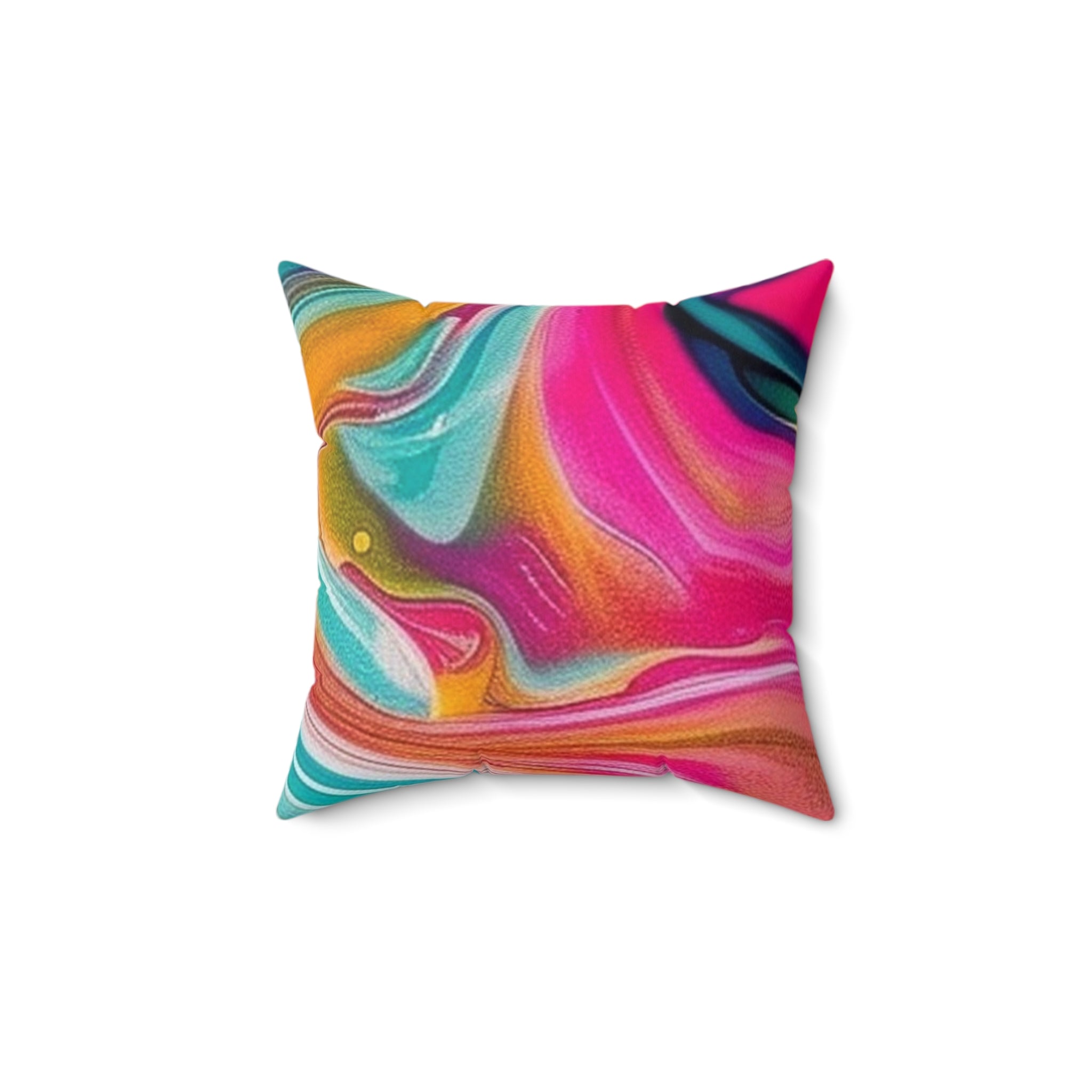 Vibrant Abstract Swirl Throw Pillow, Artsulli - Art is Long, Life is Short, Home Decor, Size, 14" × 14", , , , , 56953043979393519950