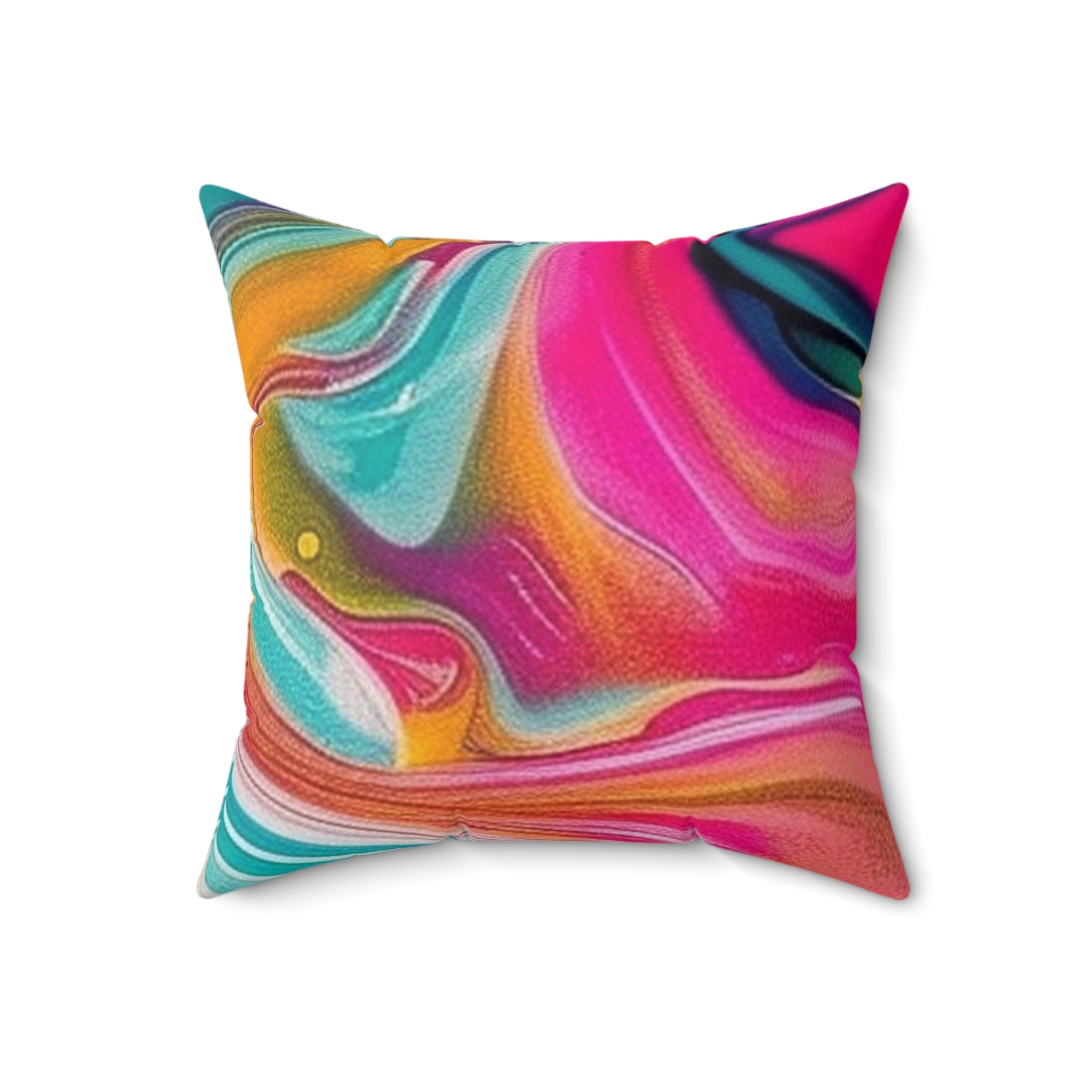 Vibrant Abstract Swirl Throw Pillow, Artsulli - Art is Long, Life is Short, Home Decor, Size, 18" × 18", , , , , 13127861343373889324