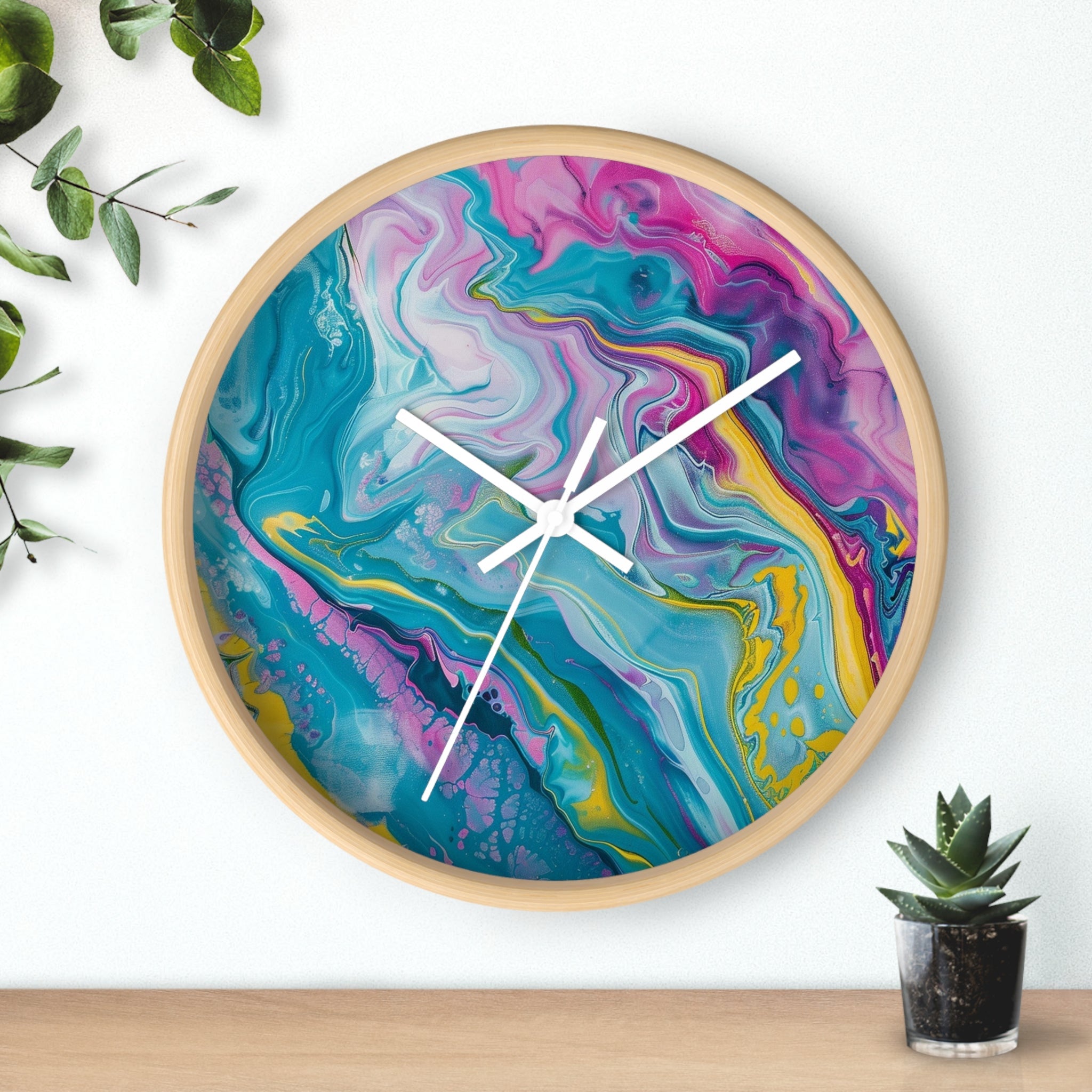 Vibrant Abstract Swirl Wall Clock, Artsulli - Art is Long, Life is Short, Home Decor, , , , , , , 