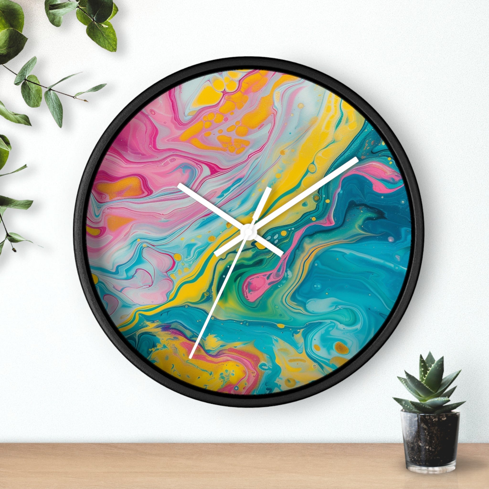 Vibrant Abstract Swirl Wall Clock, Artsulli - Art is Long, Life is Short, Home Decor, , , , , , , 