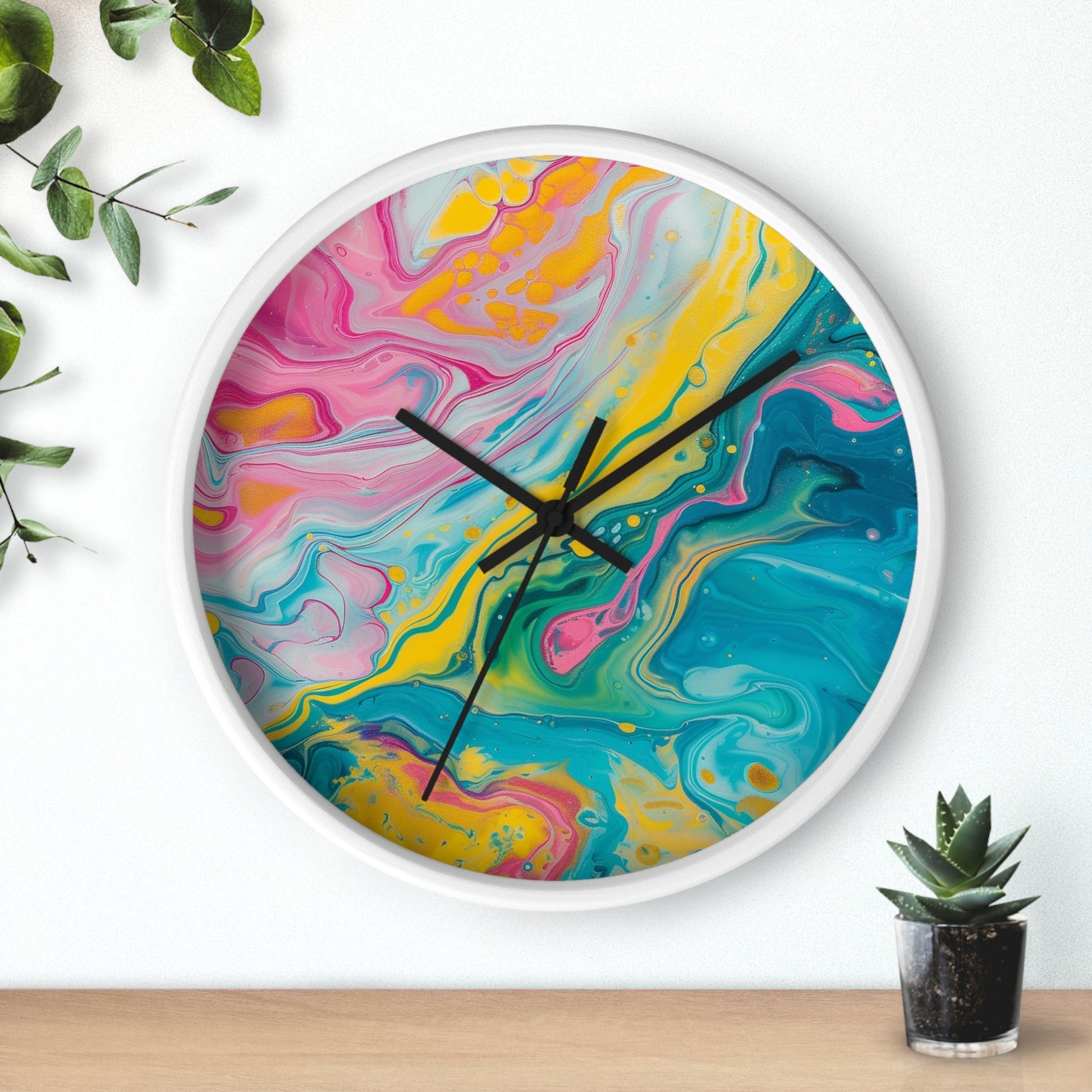 Vibrant Abstract Swirl Wall Clock, Artsulli - Art is Long, Life is Short, Home Decor, , , , , , , 