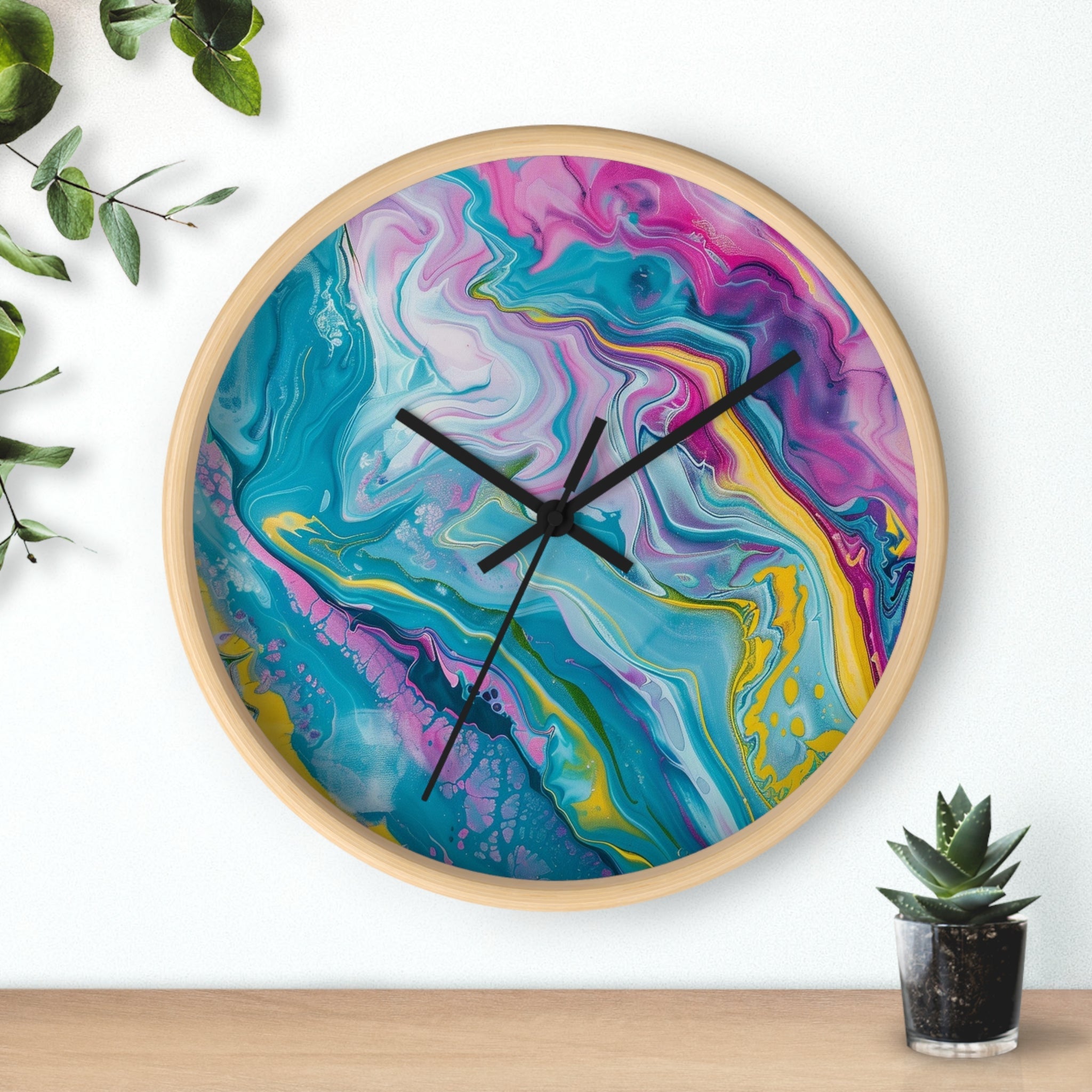 Vibrant Abstract Swirl Wall Clock, Artsulli - Art is Long, Life is Short, Home Decor, , , , , , , 