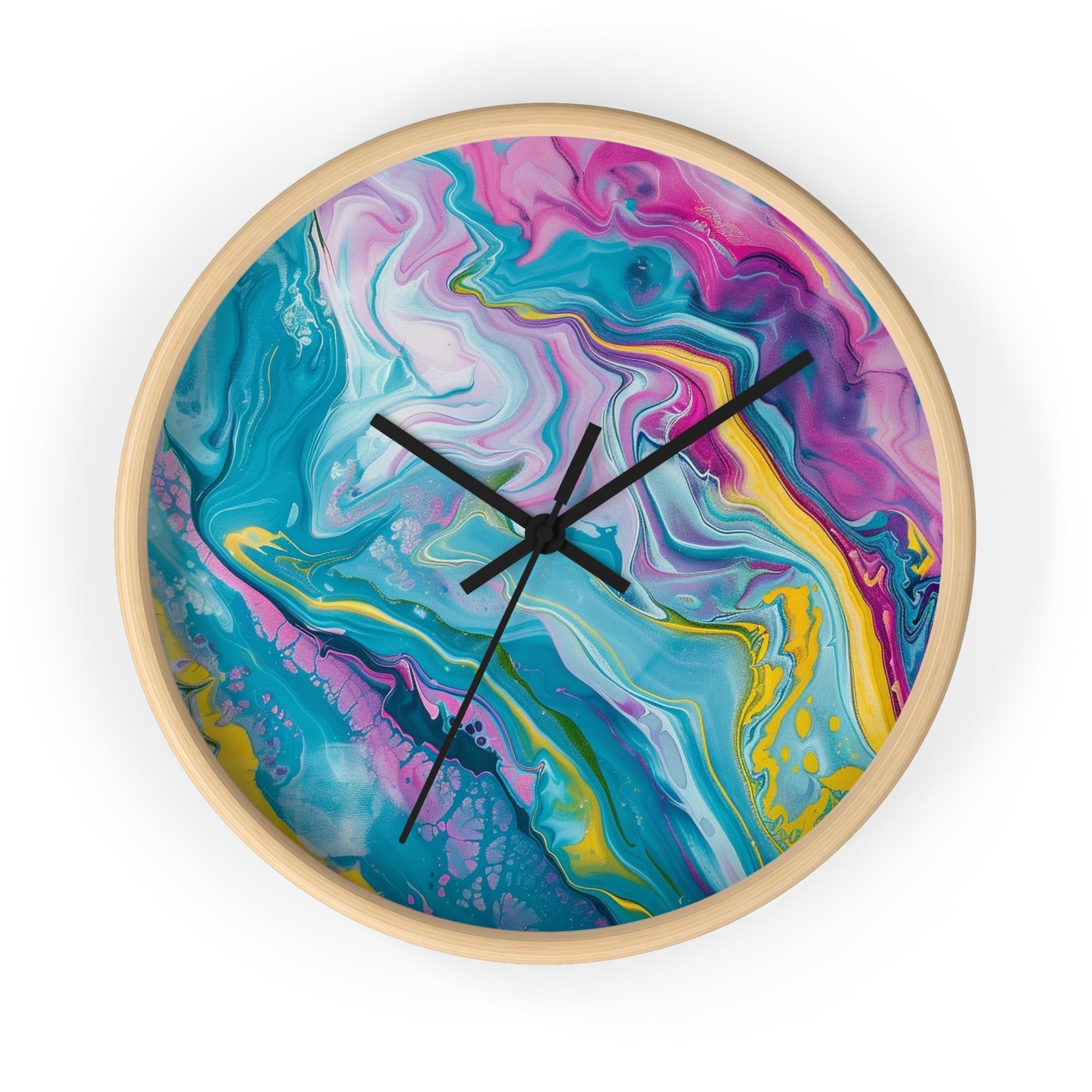 Printify Vibrant Abstract Swirl Wall Clock 2025