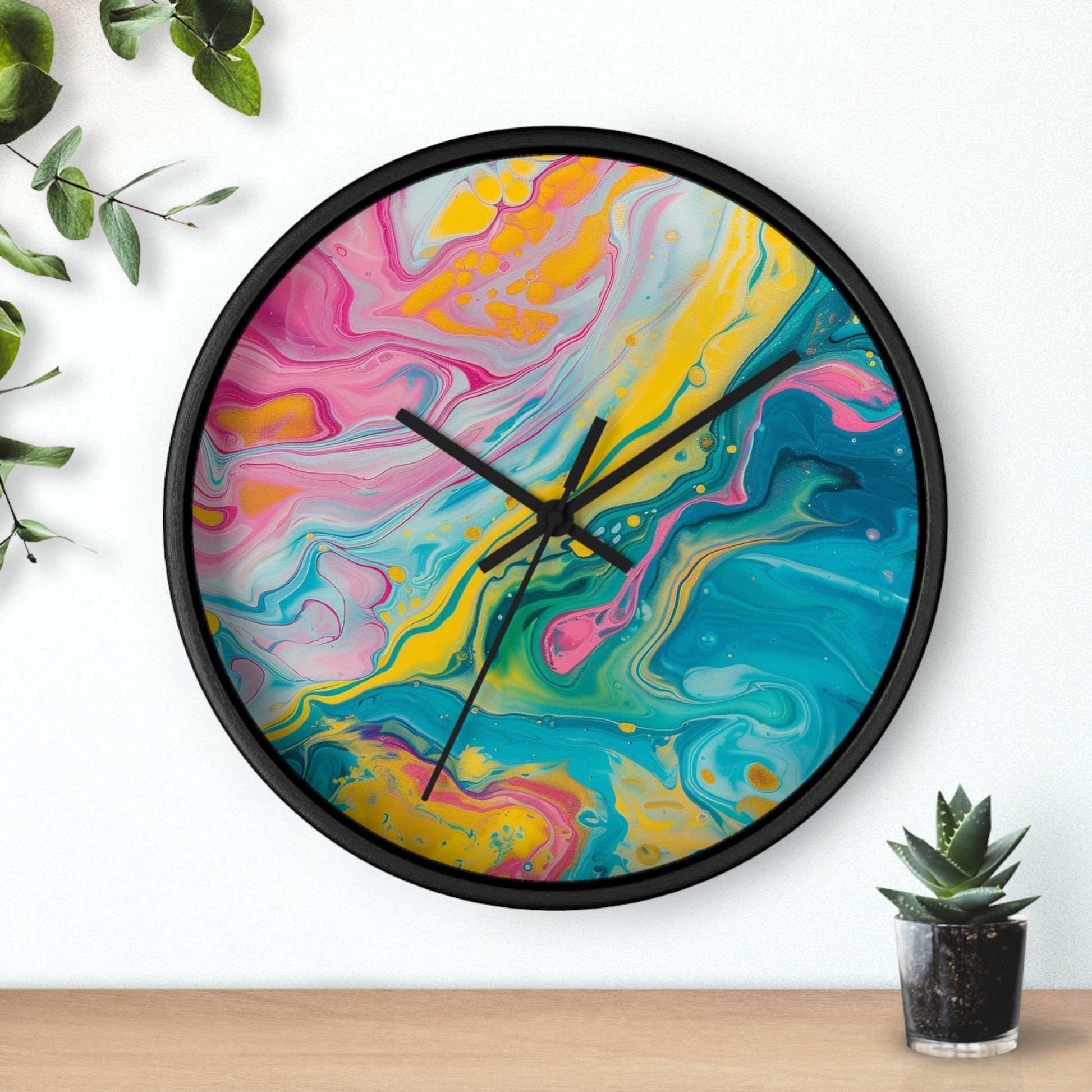 Vibrant Abstract Swirl Wall Clock, Artsulli - Art is Long, Life is Short, Home Decor, , , , , , , 