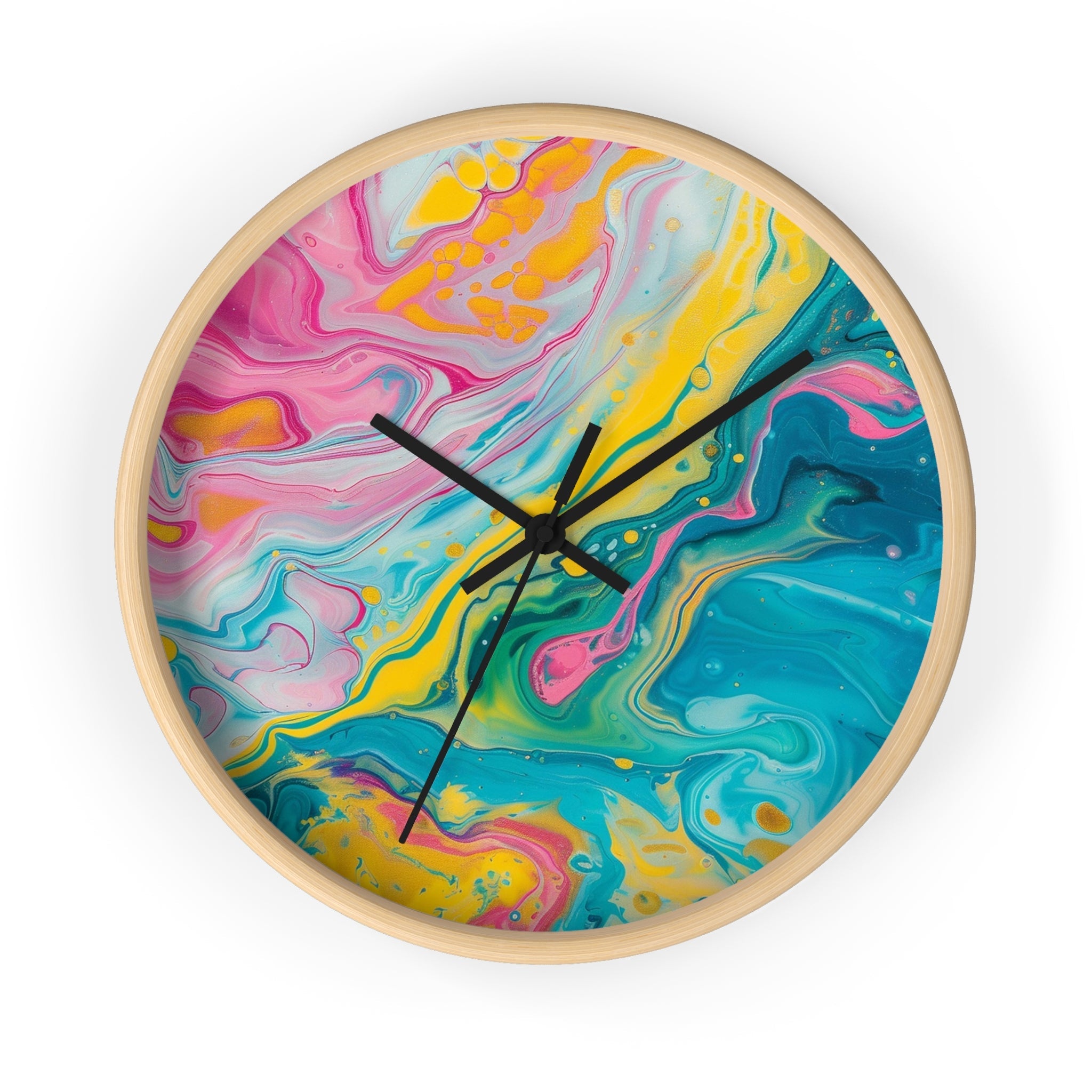 Printify Vibrant Abstract Swirl Wall Clock 2025