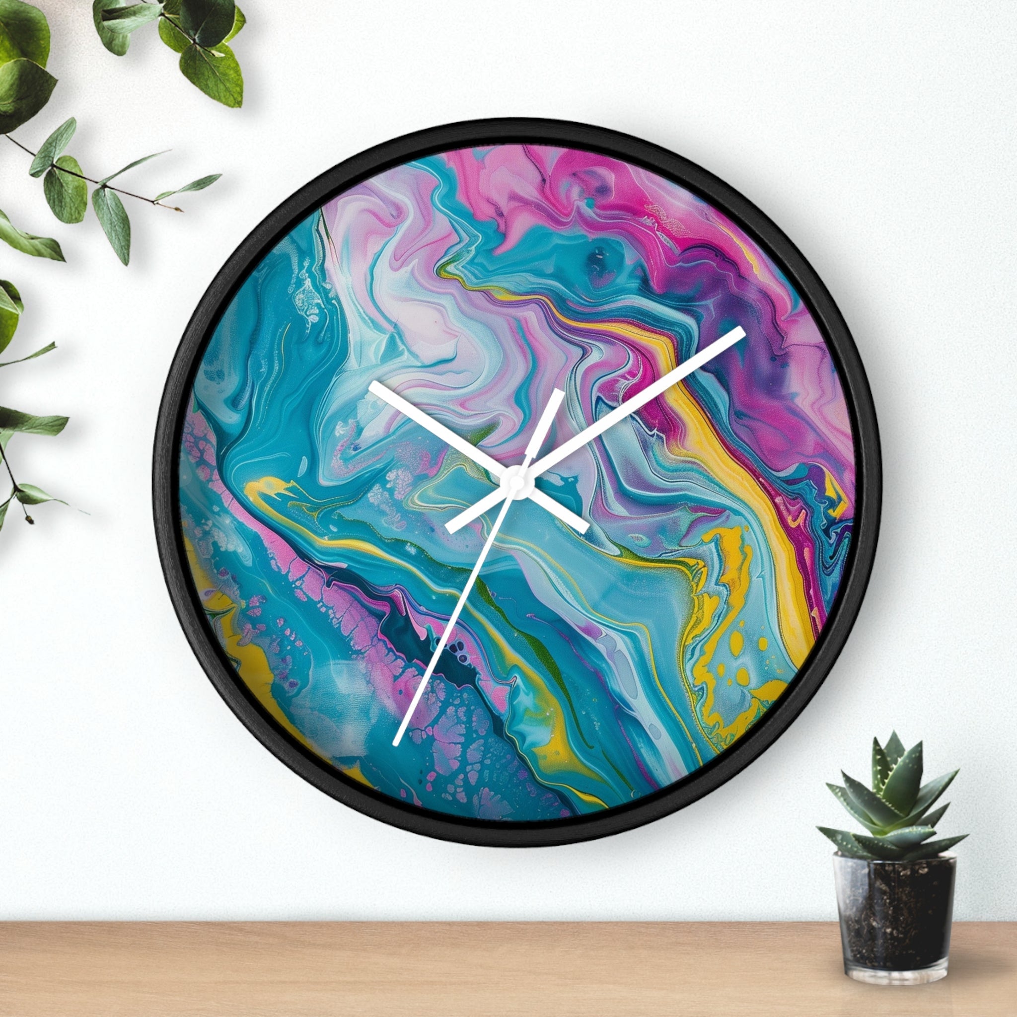Vibrant Abstract Swirl Wall Clock, Artsulli - Art is Long, Life is Short, Home Decor, , , , , , , 