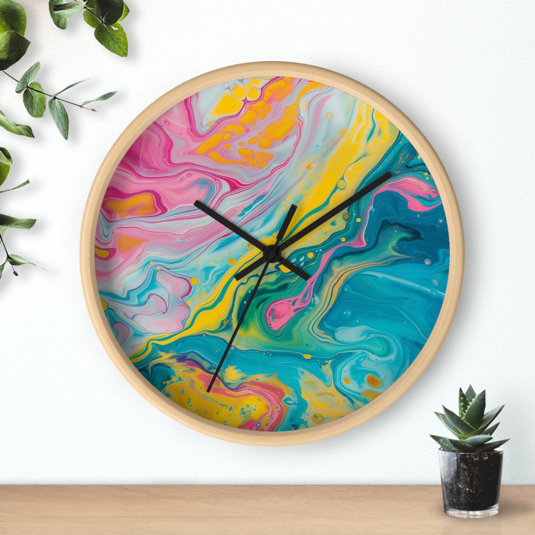 Vibrant Abstract Swirl Wall Clock, Artsulli - Art is Long, Life is Short, Home Decor, , , , , , , 