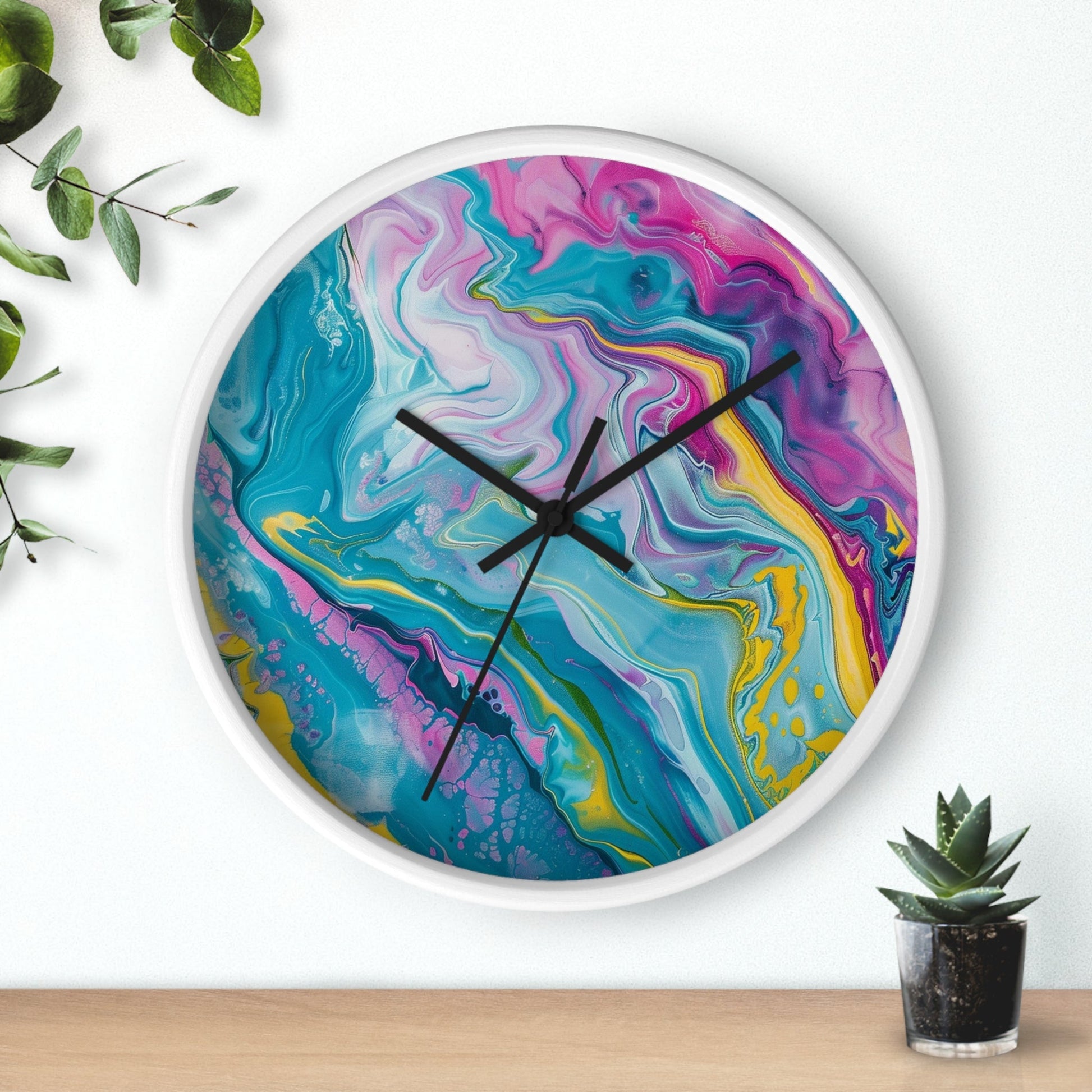 Vibrant Abstract Swirl Wall Clock, Artsulli - Art is Long, Life is Short, Home Decor, , , , , , , 