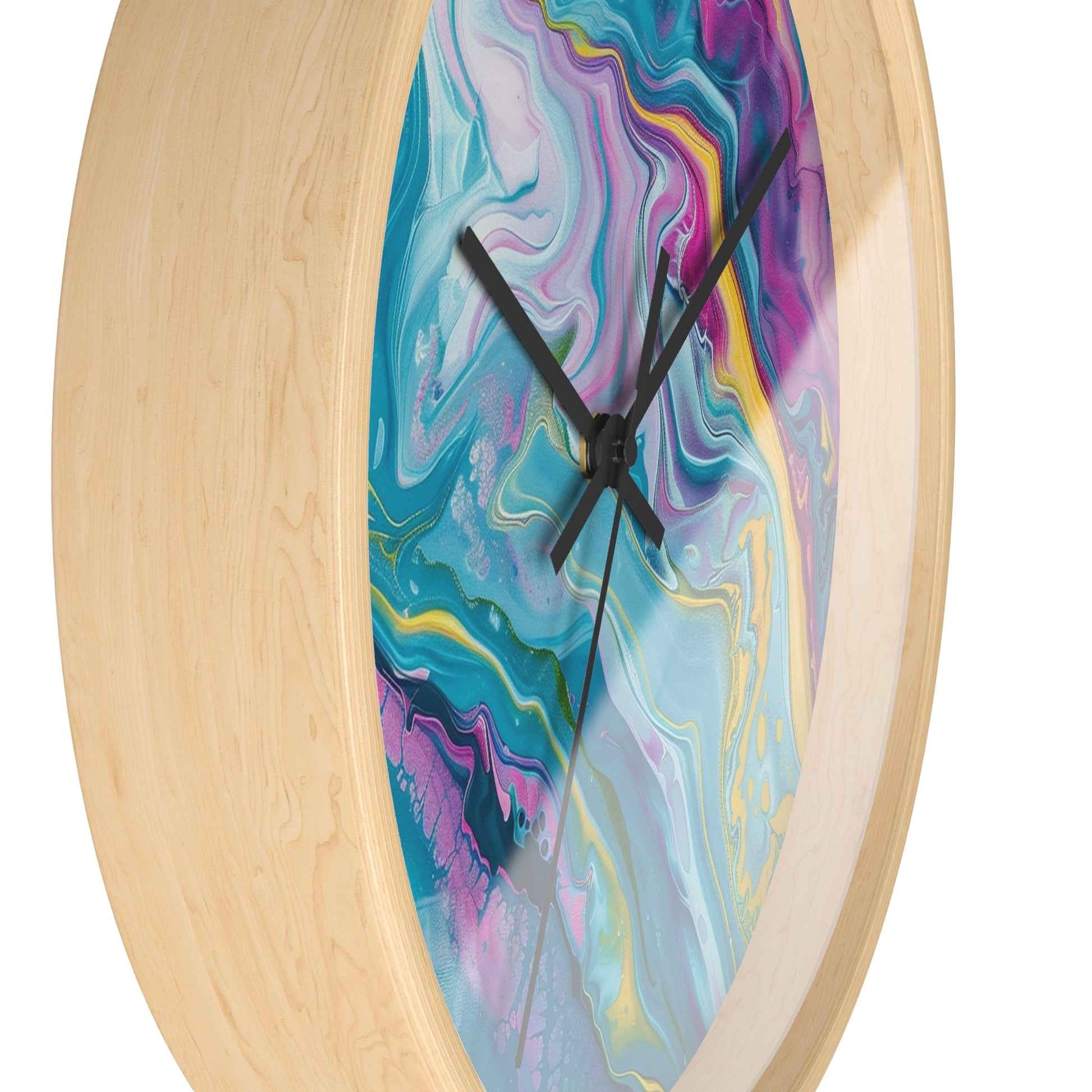 Vibrant Abstract Swirl Wall Clock, Artsulli - Art is Long, Life is Short, Home Decor, , , , , , , 