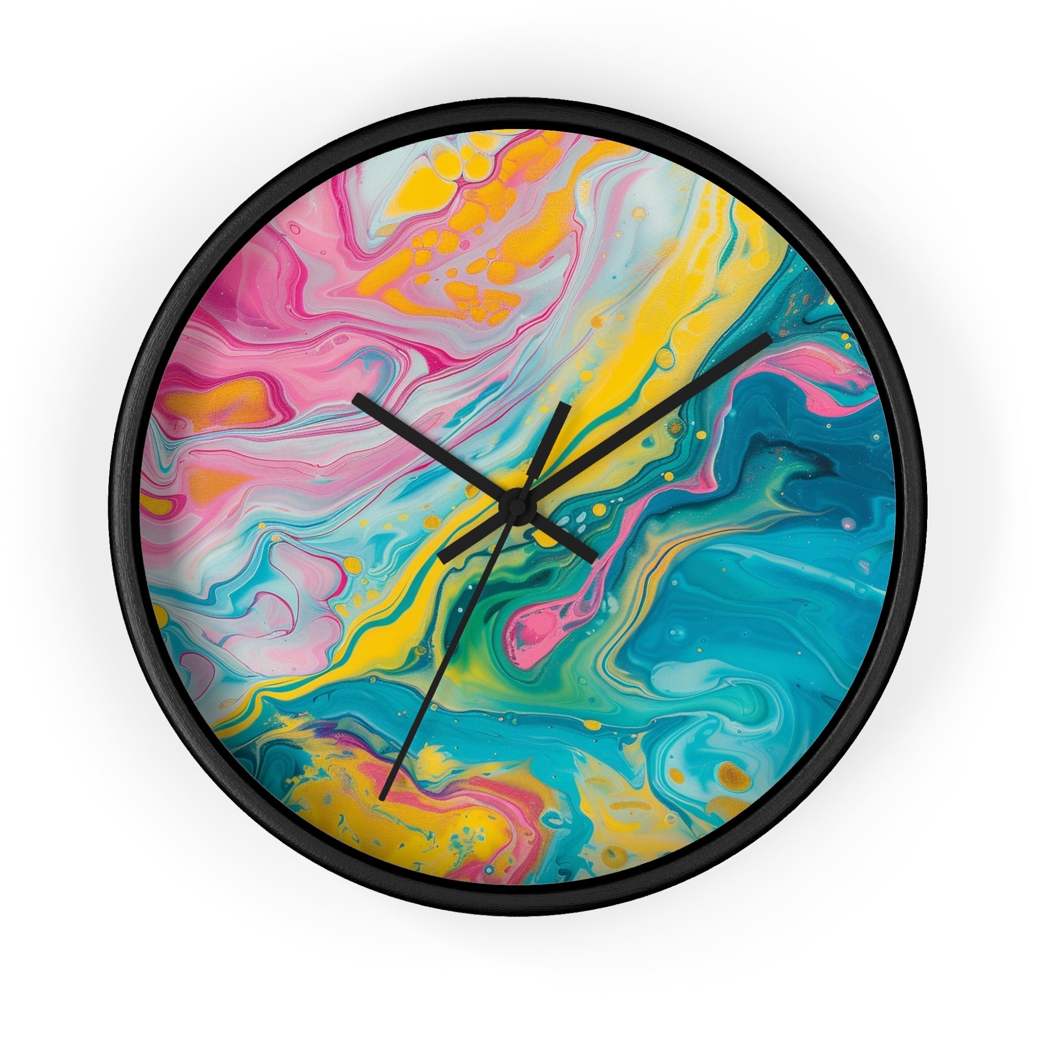 Printify Vibrant Abstract Swirl Wall Clock 2025