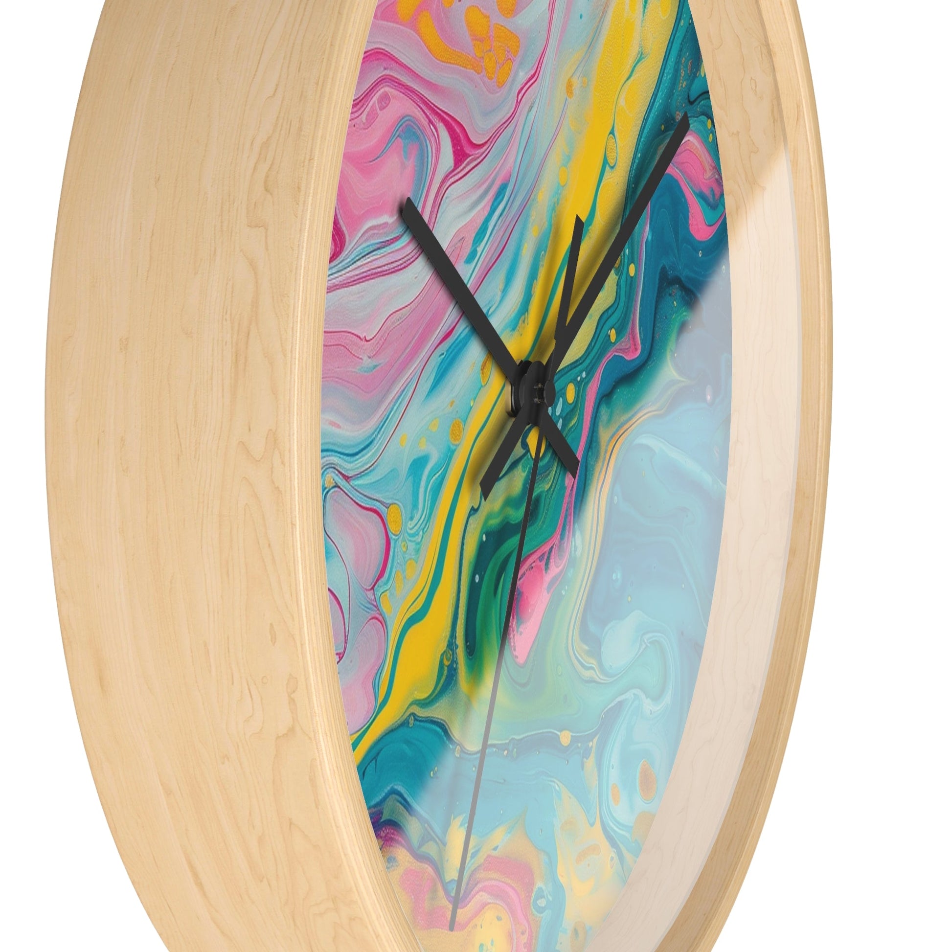 Vibrant Abstract Swirl Wall Clock, Artsulli - Art is Long, Life is Short, Home Decor, , , , , , , 