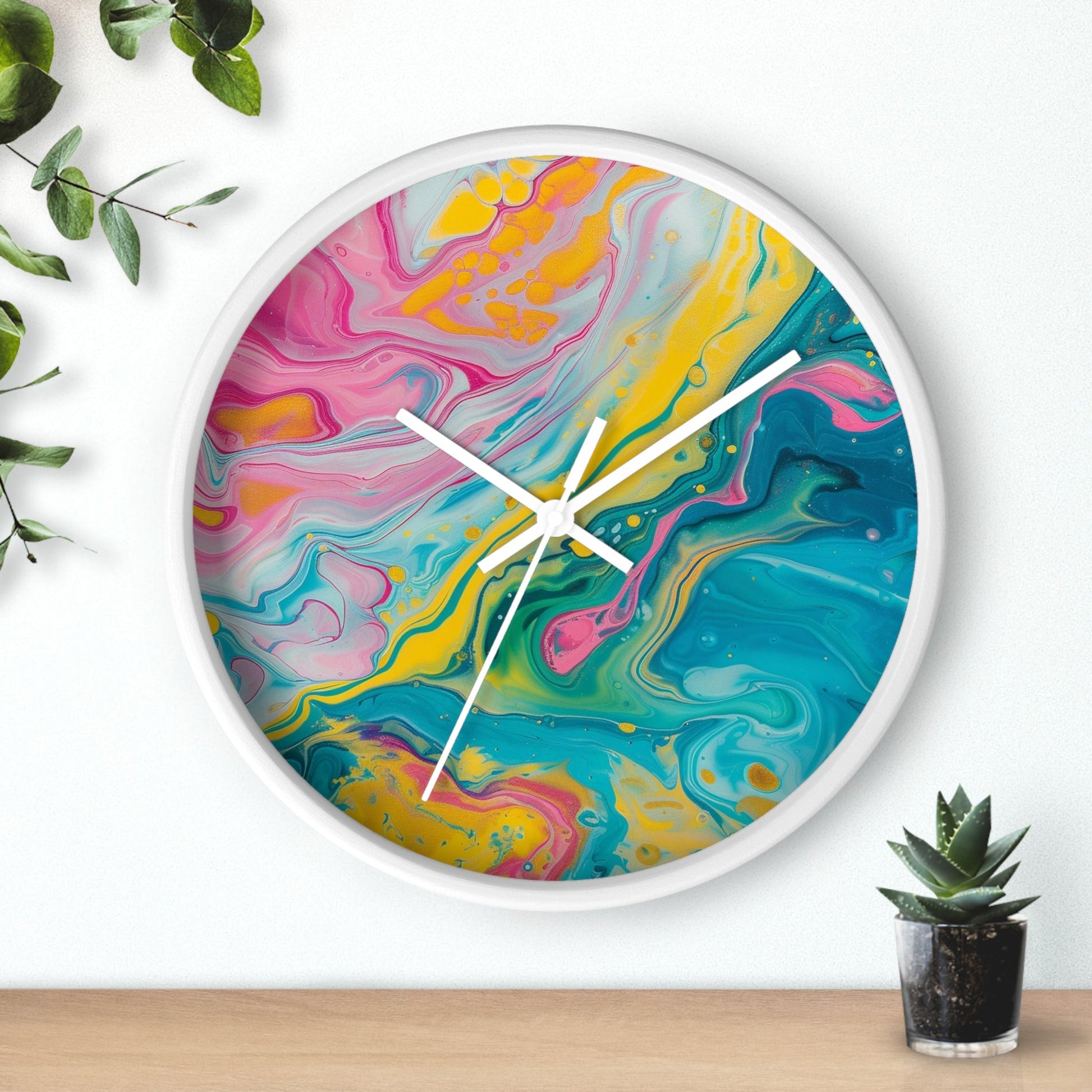 Vibrant Abstract Swirl Wall Clock, Artsulli - Art is Long, Life is Short, Home Decor, , , , , , , 