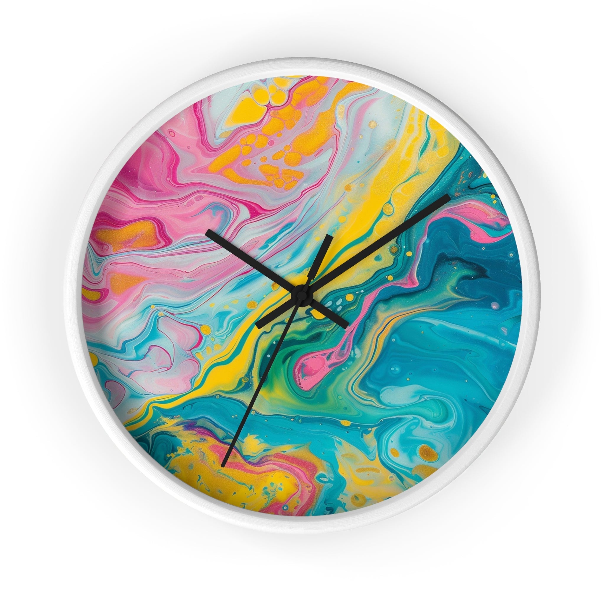 Printify Vibrant Abstract Swirl Wall Clock 2025