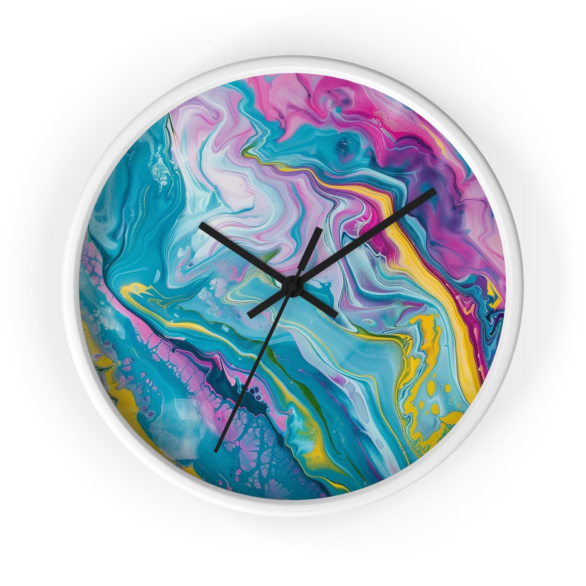 Printify Vibrant Abstract Swirl Wall Clock 2025