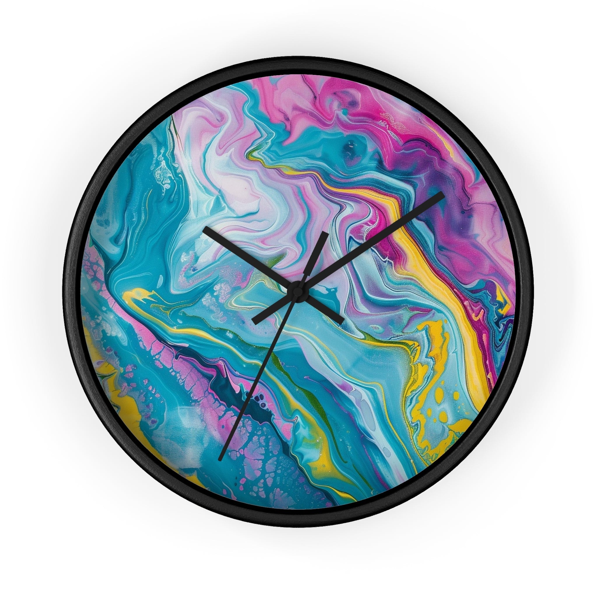 Printify Vibrant Abstract Swirl Wall Clock 2025