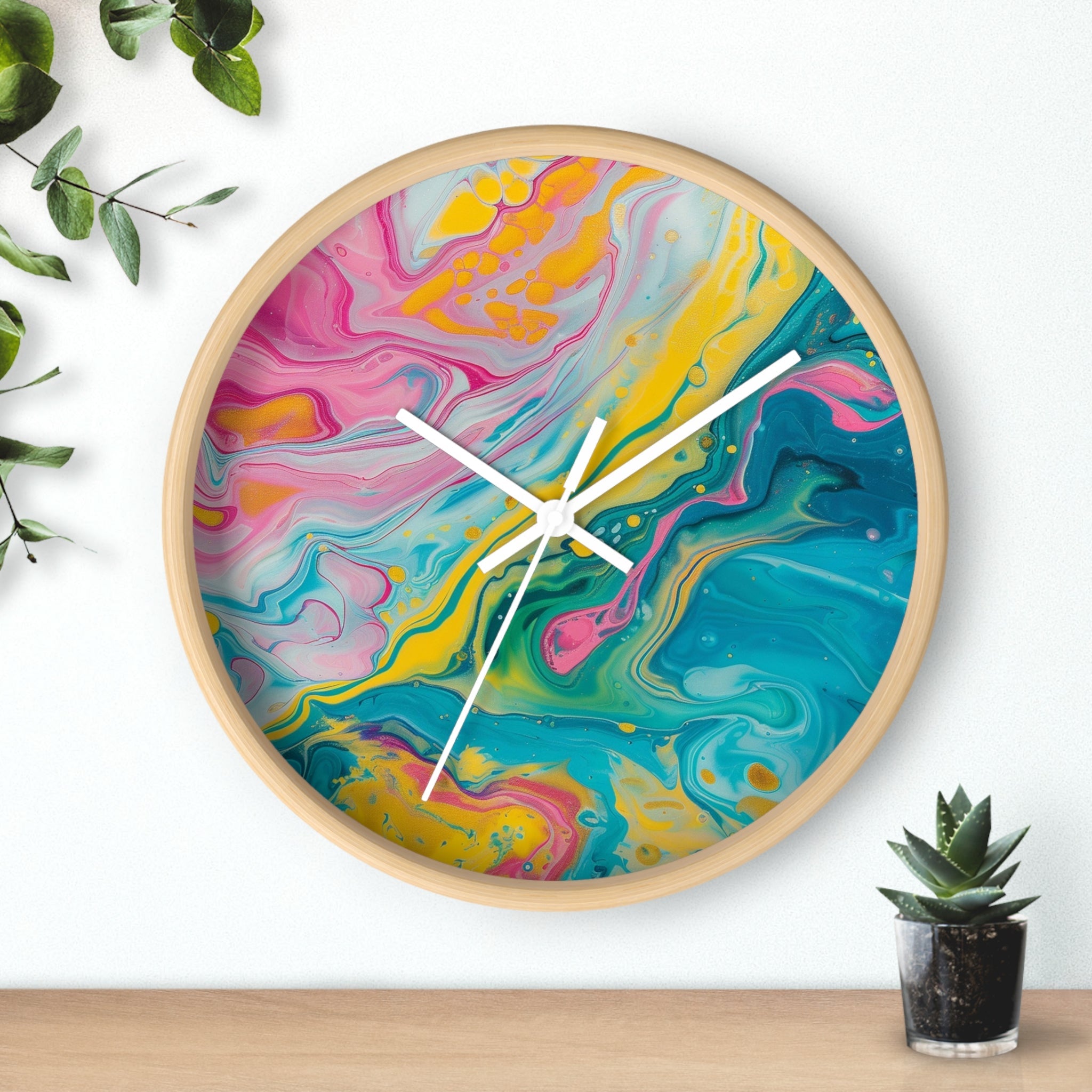 Vibrant Abstract Swirl Wall Clock, Artsulli - Art is Long, Life is Short, Home Decor, , , , , , , 