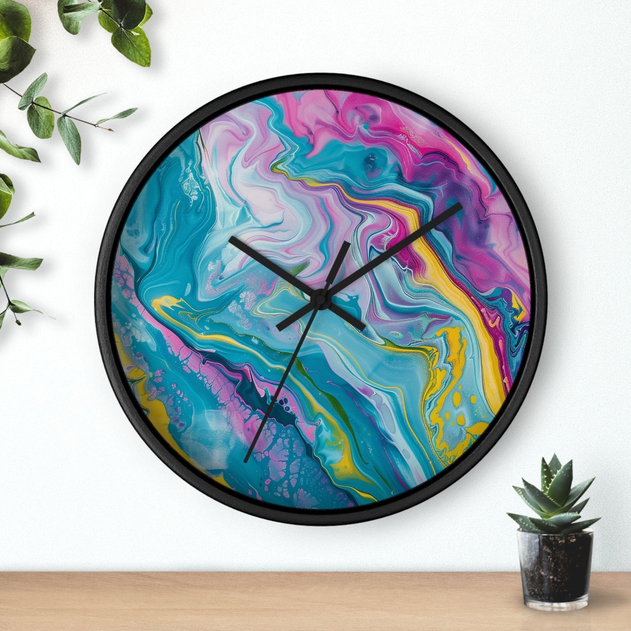 Vibrant Abstract Swirl Wall Clock, Artsulli - Art is Long, Life is Short, Home Decor, , , , , , , 