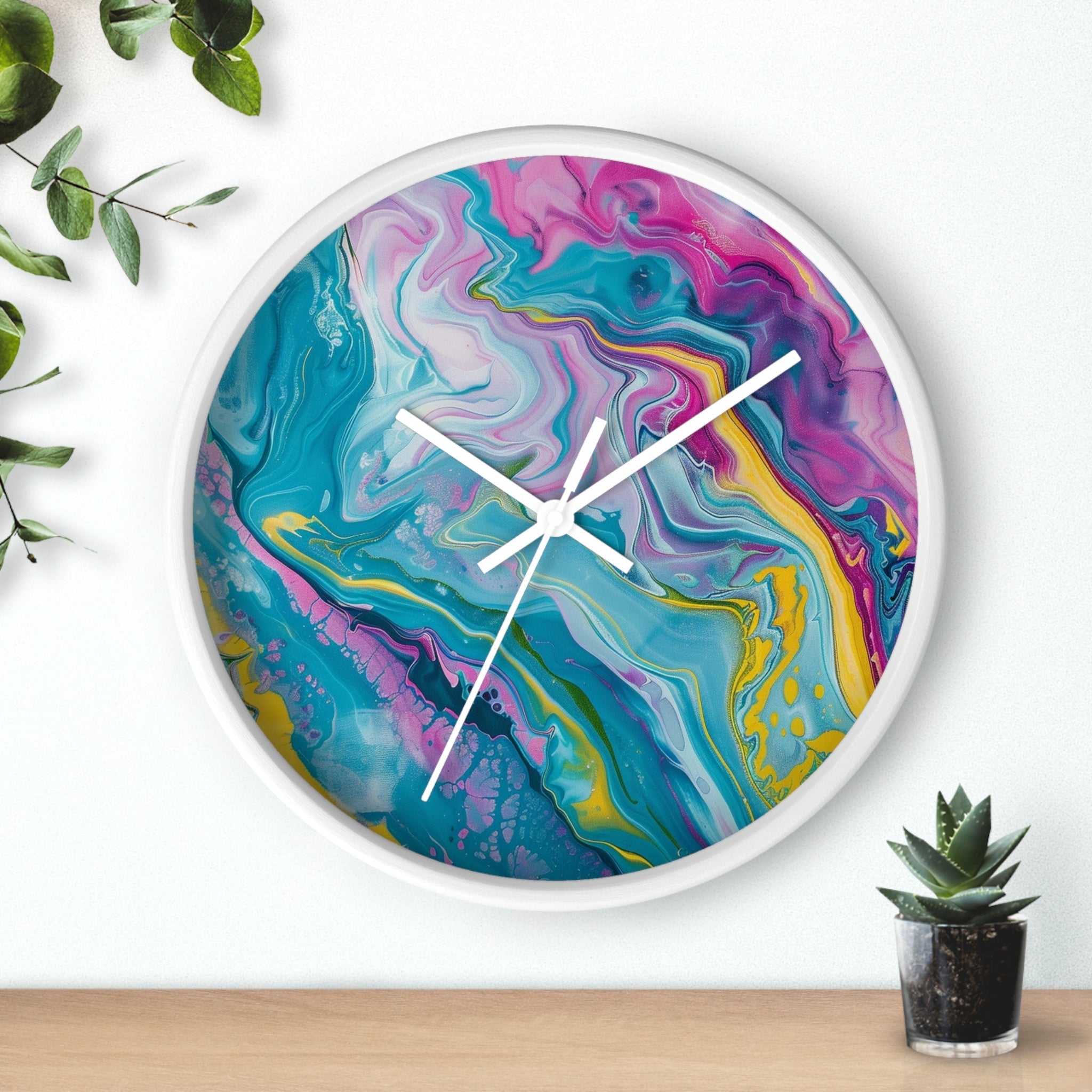 Vibrant Abstract Swirl Wall Clock, Artsulli - Art is Long, Life is Short, Home Decor, , , , , , , 