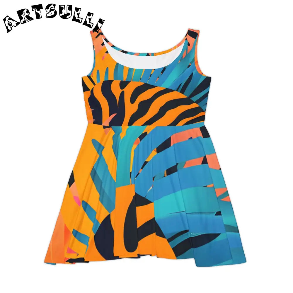 Vibrant Animal Print Custom Skater Dress, Artsulli - Art is Long, Life is Short, All Over Prints, Size, XS, , , , , 91335935154525