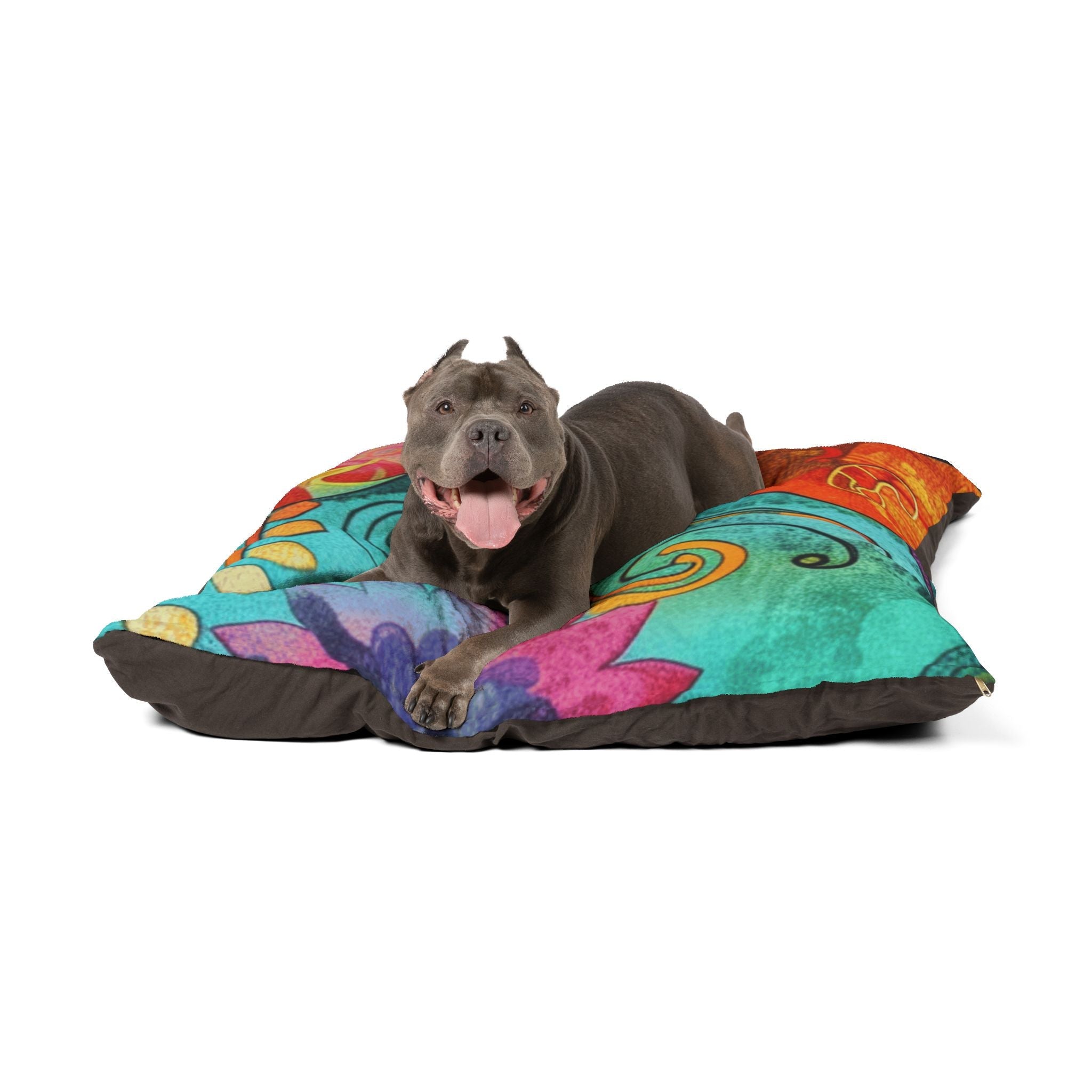Printify Vibrant Artistic Floral Pet Bed 2025