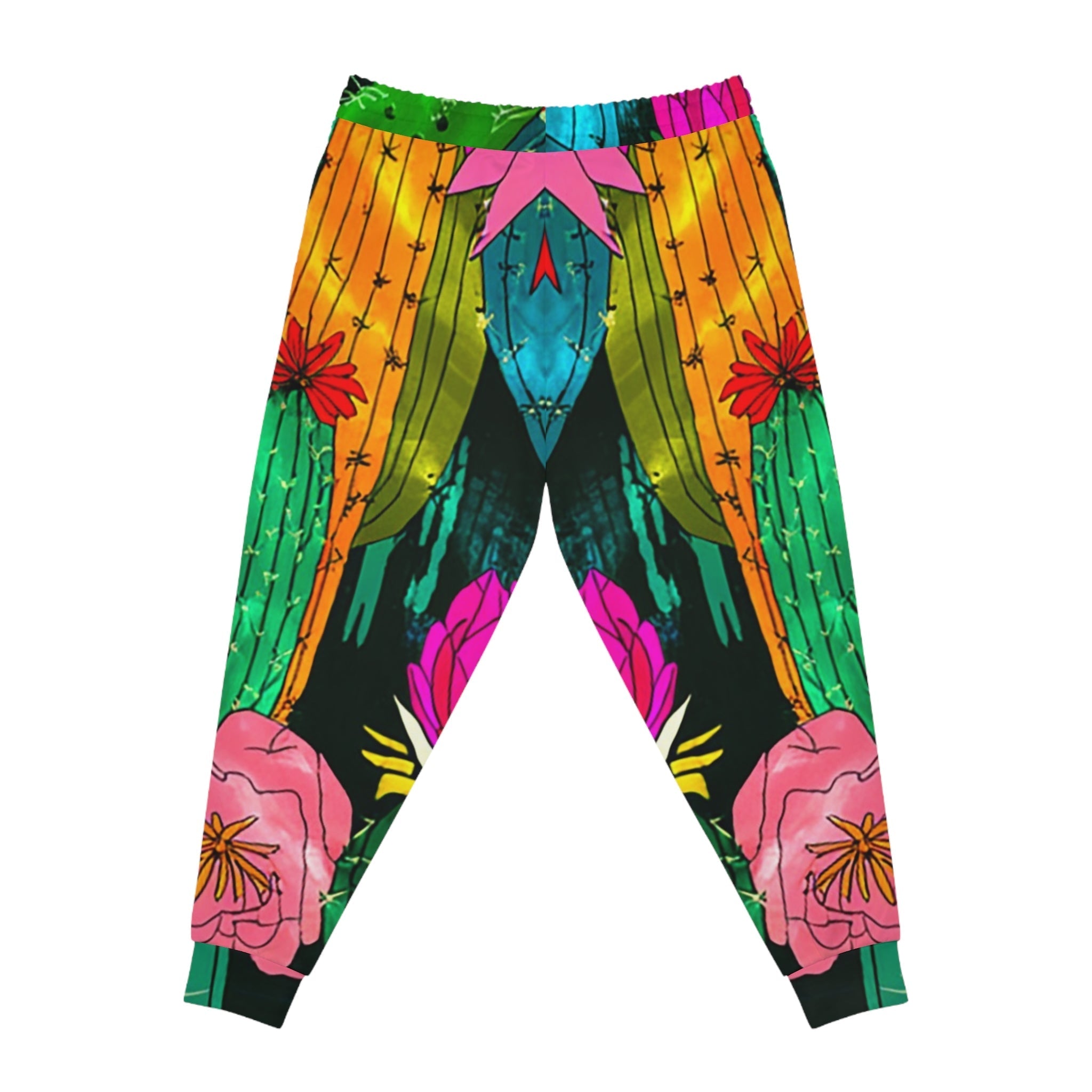 Vibrant Cactus Floral Joggers, Artsulli - Art is Long, Life is Short, All Over Prints, , , , , , , 